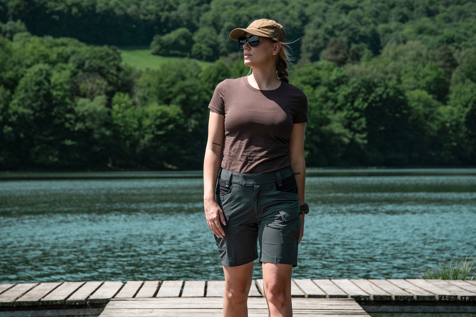 T-shirt donna Helikon-Tex in cotone biologico Slim - Earth Brown