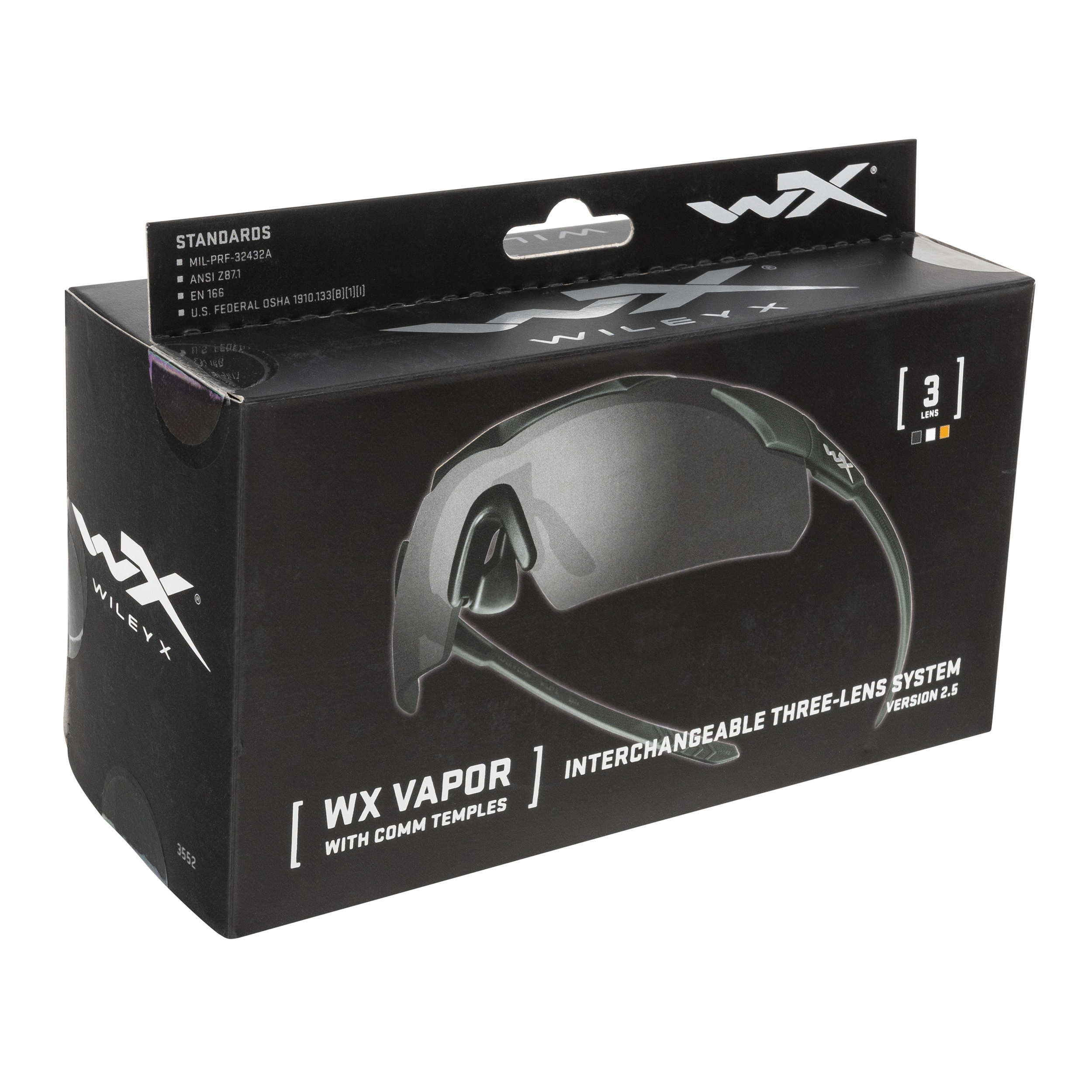 Occhiali tattici Wiley X Vapor Comm 2.5 Set 3in1 - Matte Black