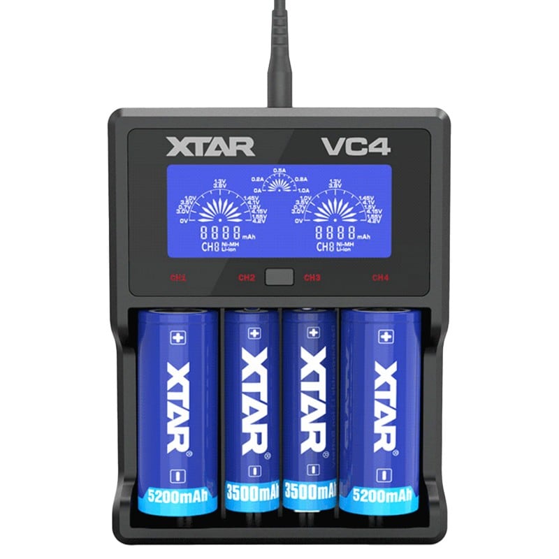Caricabatterie Xtar VC4 per batterie ricaricabili