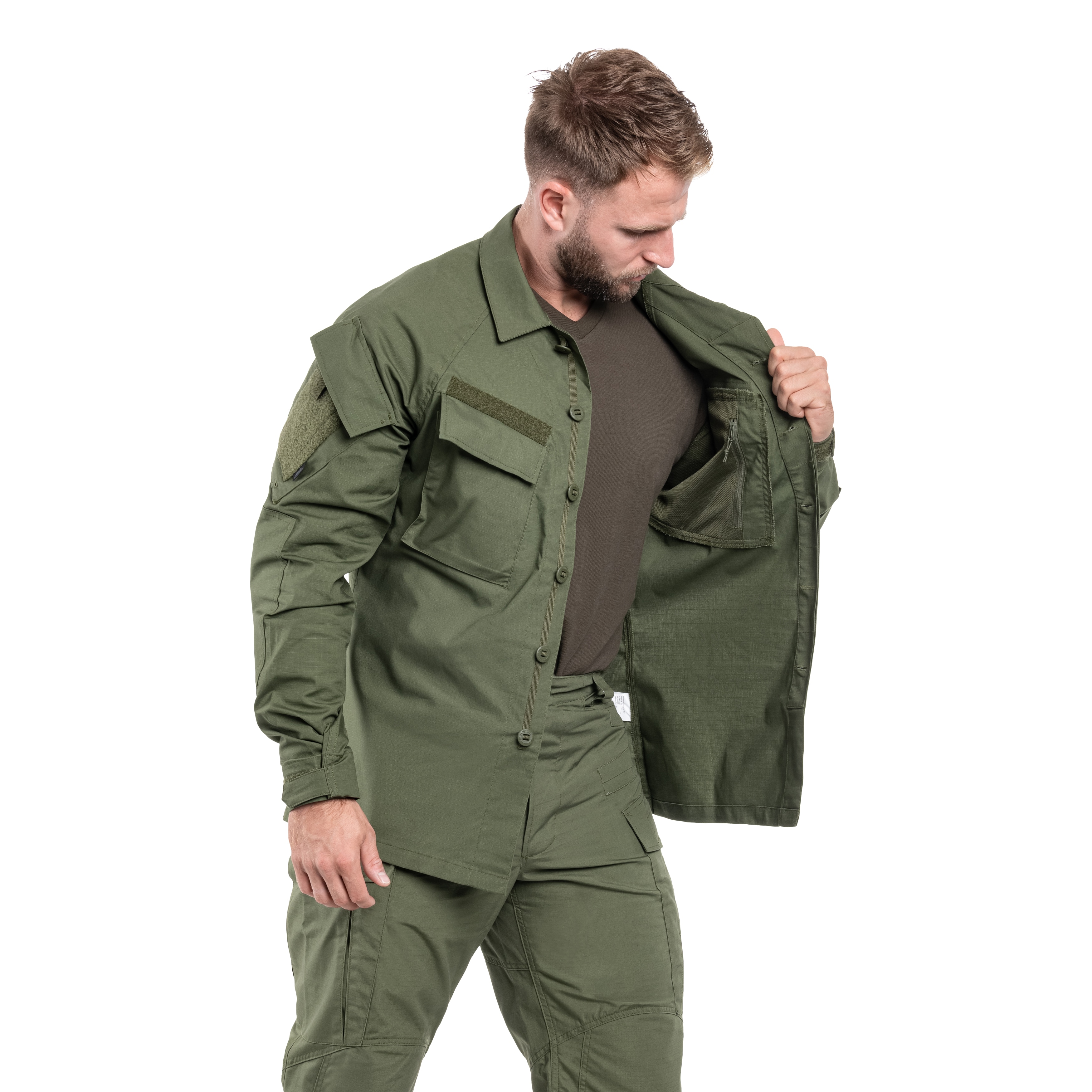 Felpa Helikon-Tex Raid Polycotton Stretch Rip-Stop - Olive Green