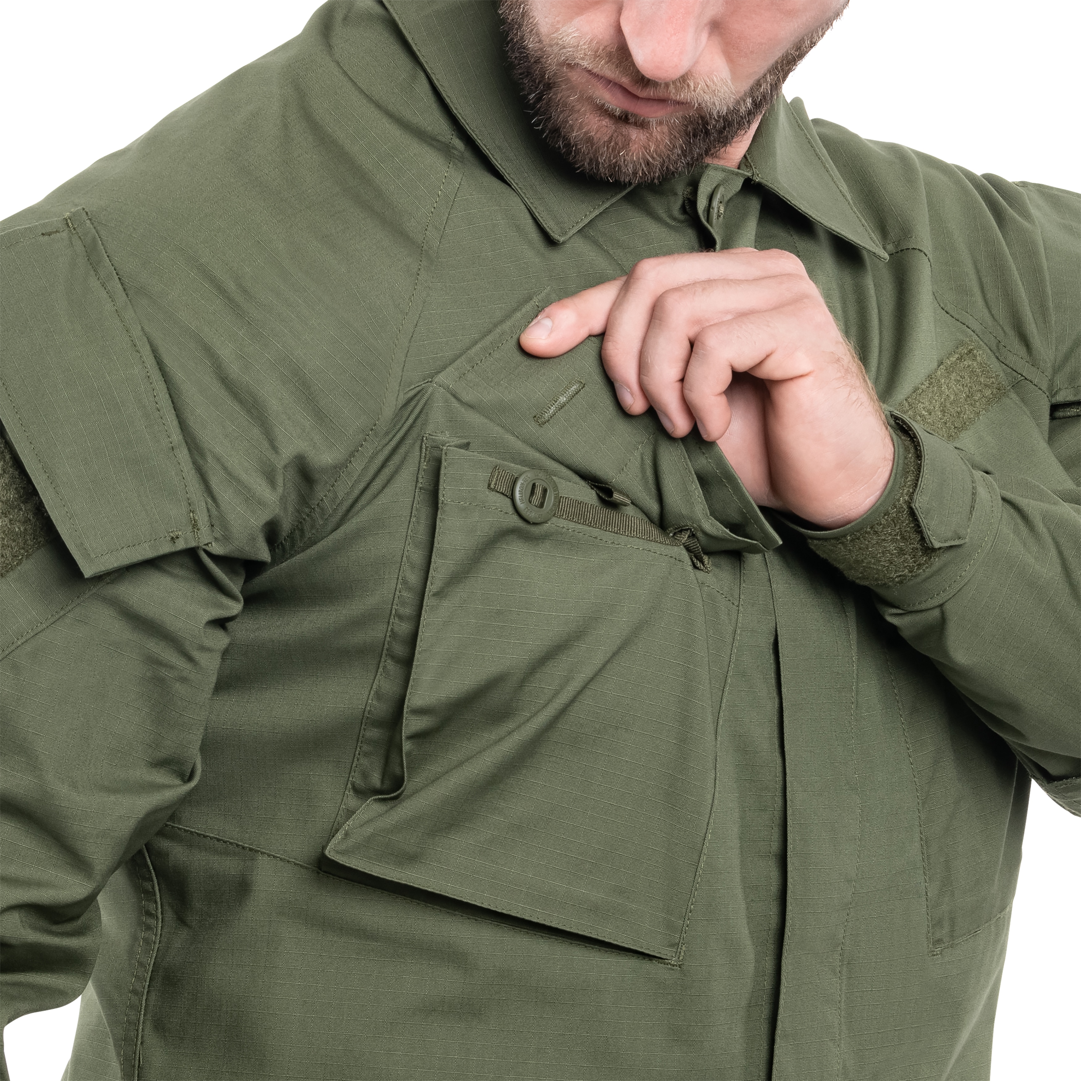 Felpa Helikon-Tex Raid Polycotton Stretch Rip-Stop - Olive Green