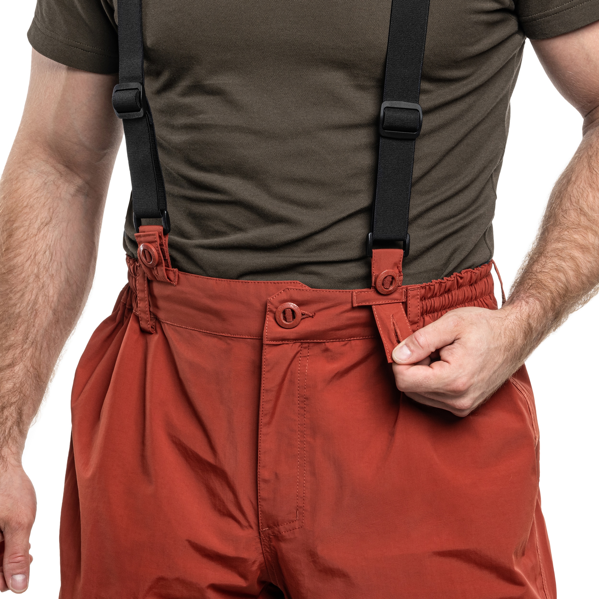 Pantaloni Pentagon Hurricane con bretelle - Maroon Red