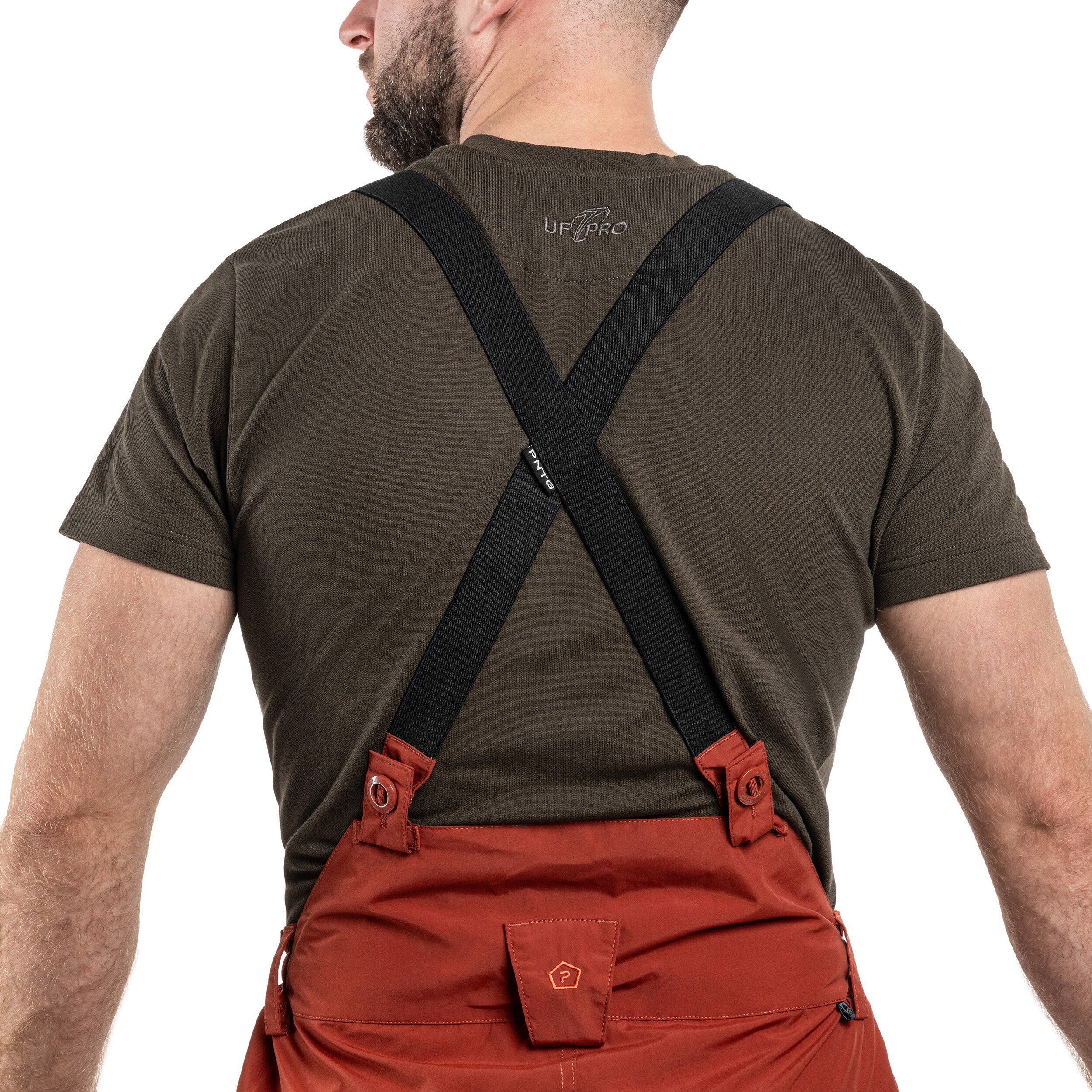 Pantaloni Pentagon Hurricane con bretelle - Maroon Red