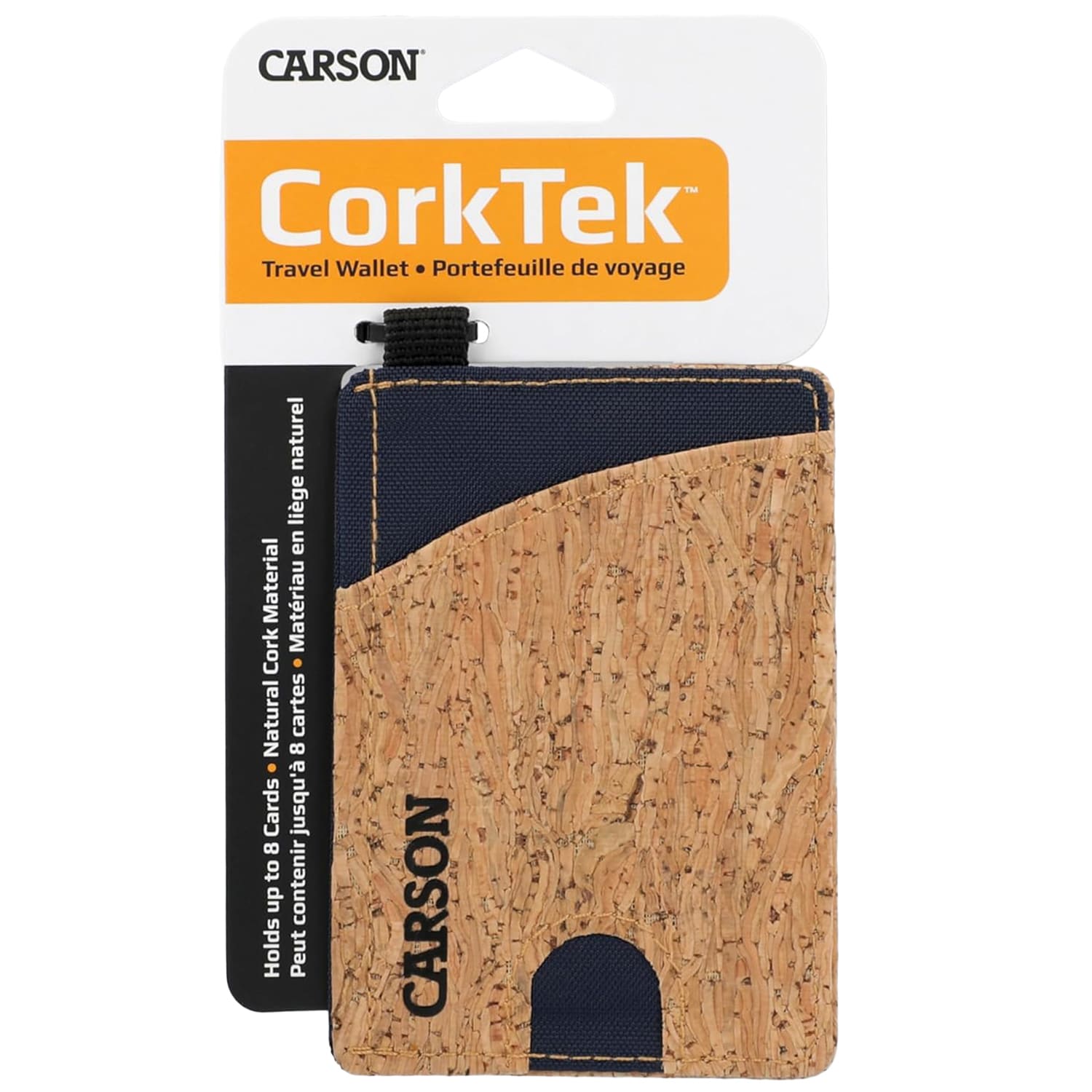 Portafoglio Carson CorkTek impermeabile - Blue