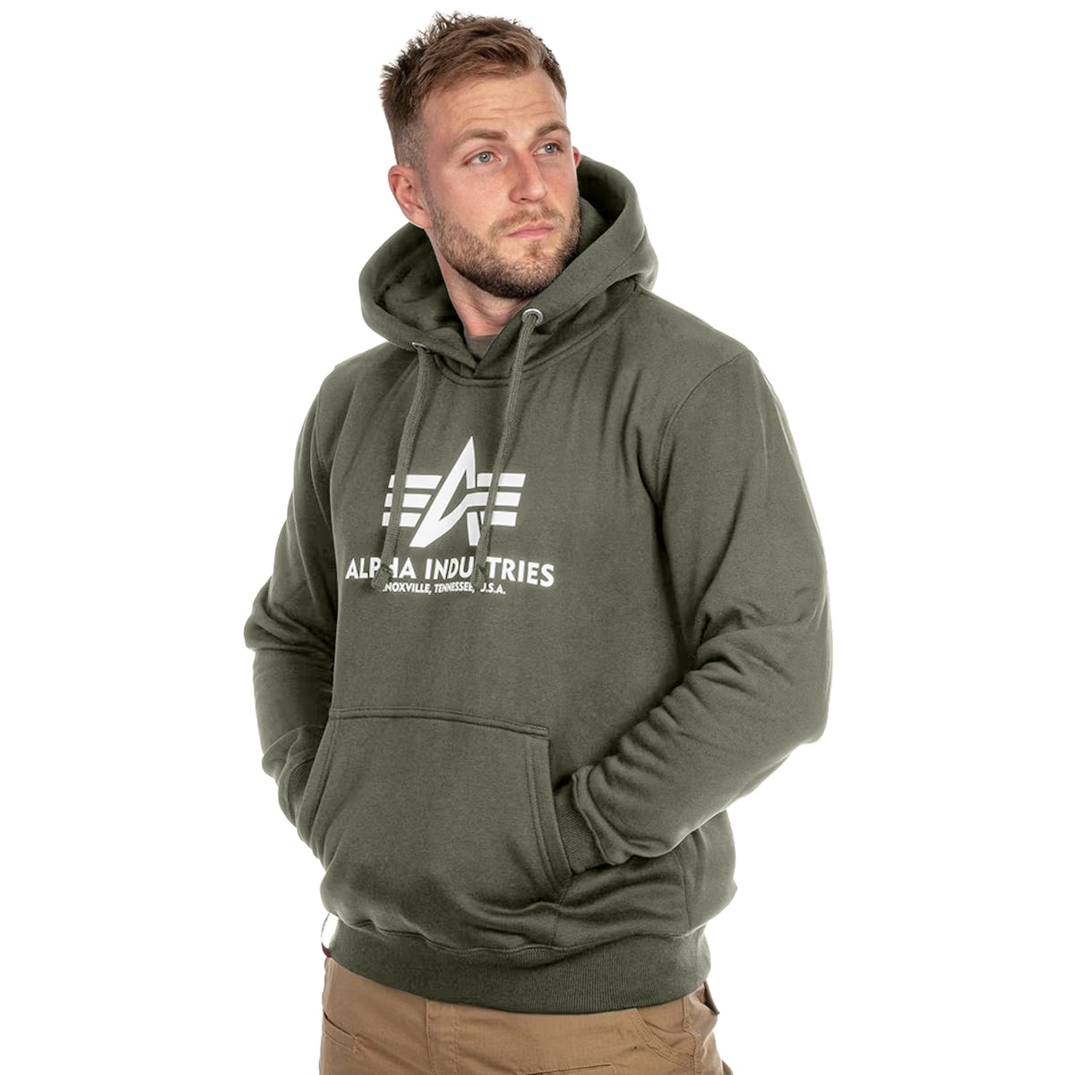 Felpa con cappuccio Alpha Industries Basic - Dark Olive