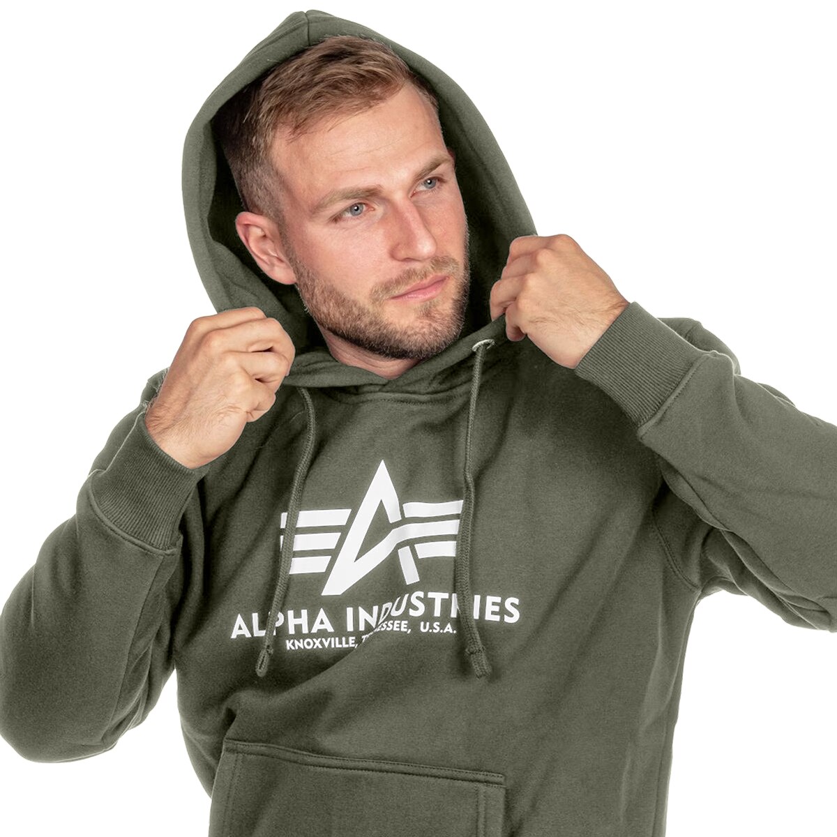 Felpa con cappuccio Alpha Industries Basic - Dark Olive
