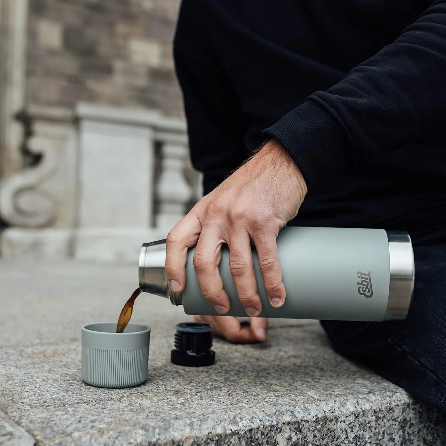 Borraccia termica Esbit Sculptor Vacuum Flask 1 l - Stone Grey