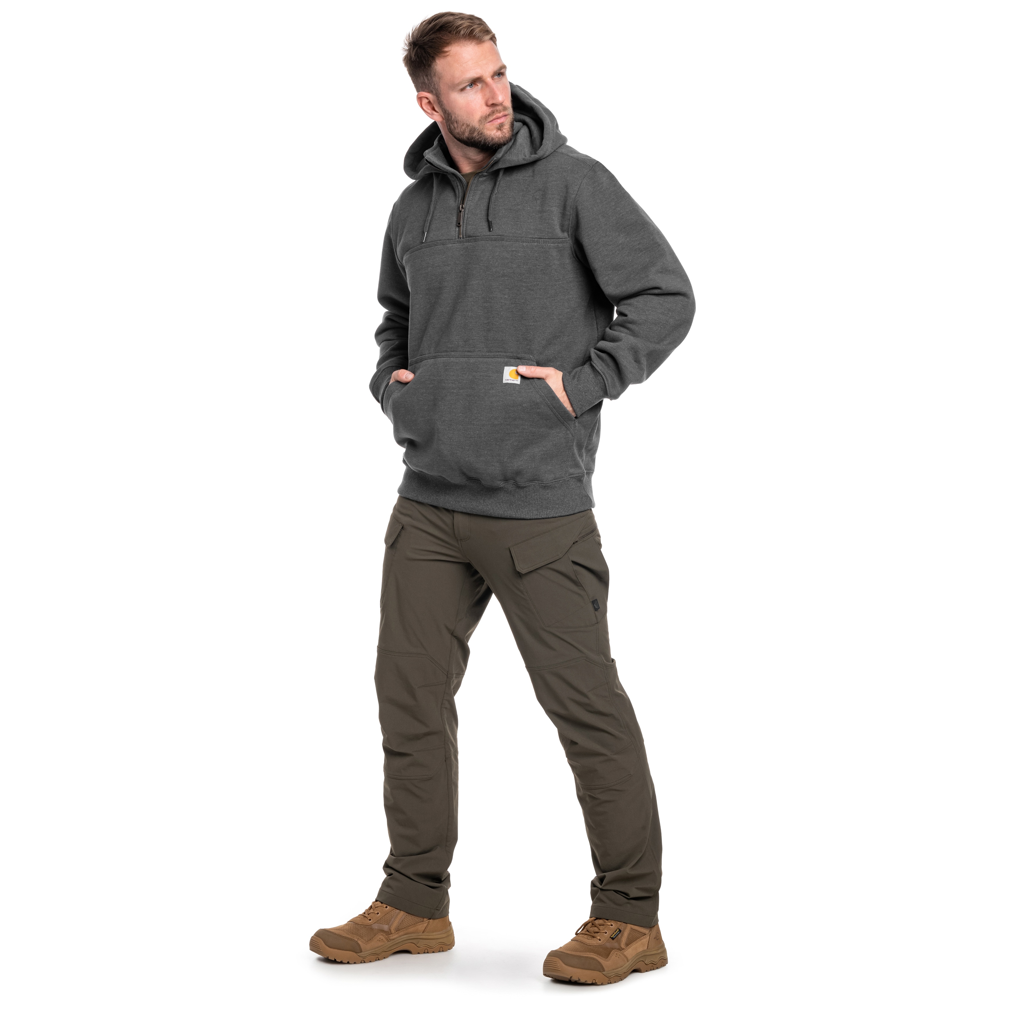 Felpa Carhartt Rain Defender Heavyweight Half Zip - Carbon Heather