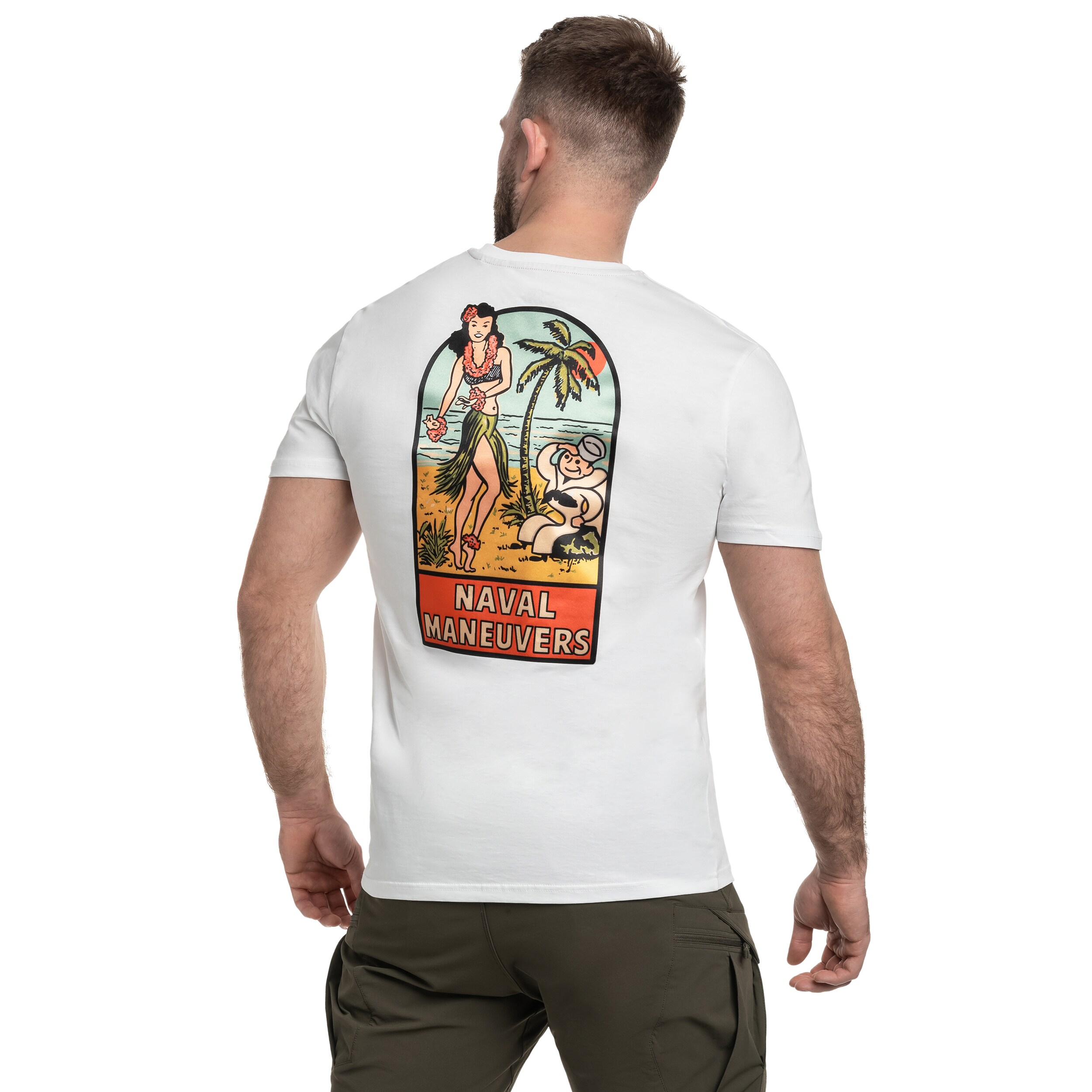 T-shirt Alpha Industries Naval Maneuvers Back Print - White
