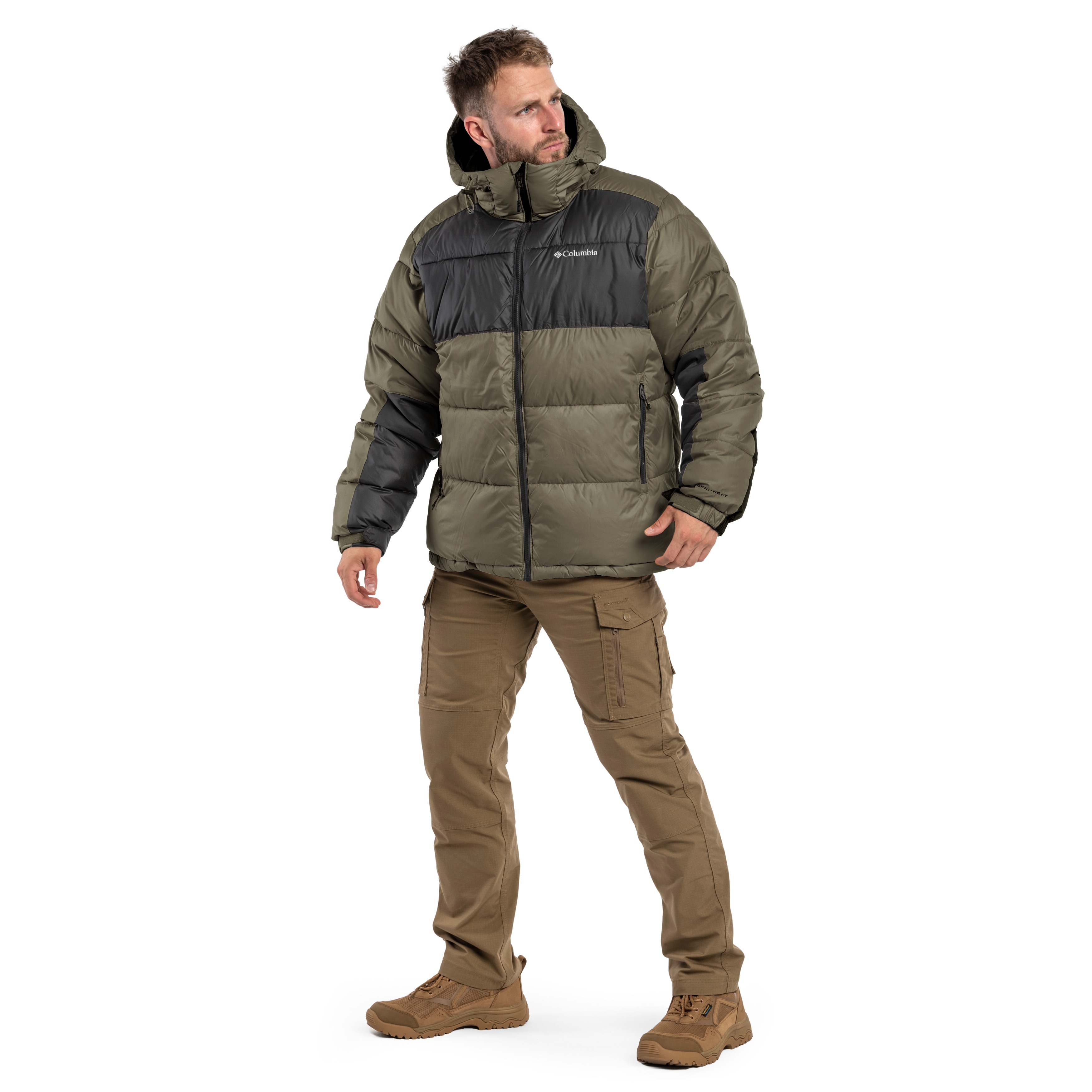 Giacca Columbia Pike Lake II Hooded Puffer - Stone Green/Shark
