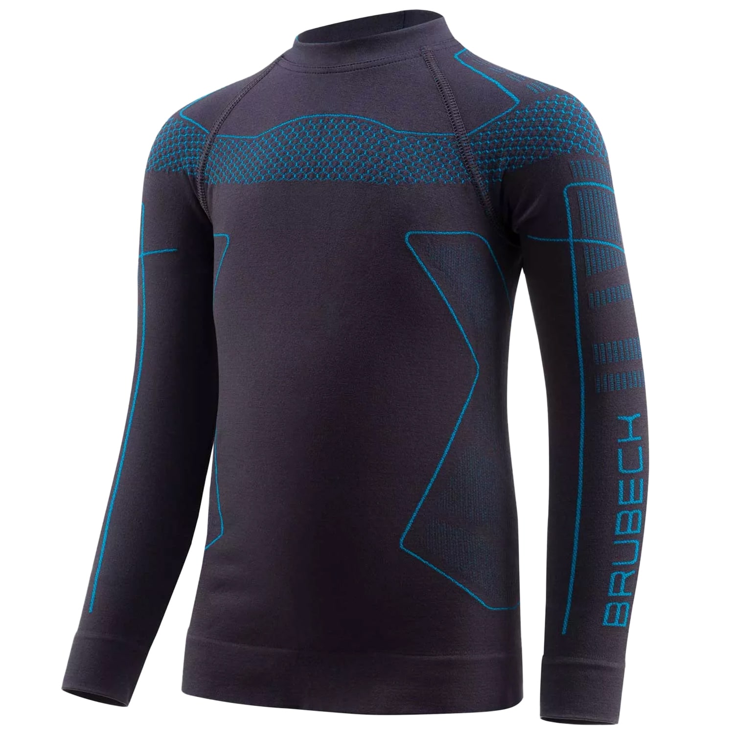 Maglietta termica bambini Brubeck Thermo Kids - Grafite/Blu