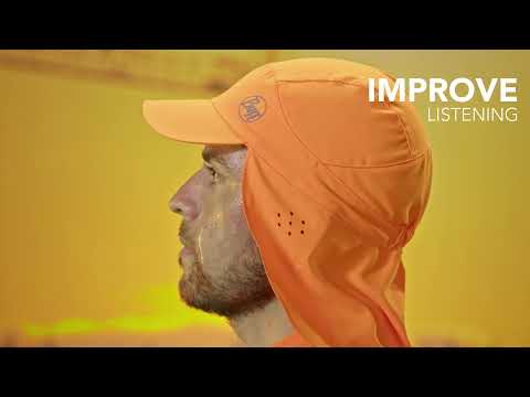 Cappellino con visiera Buff Safety Pack Bimini Cap con protezione per il collo - Solid Yellow Fluor