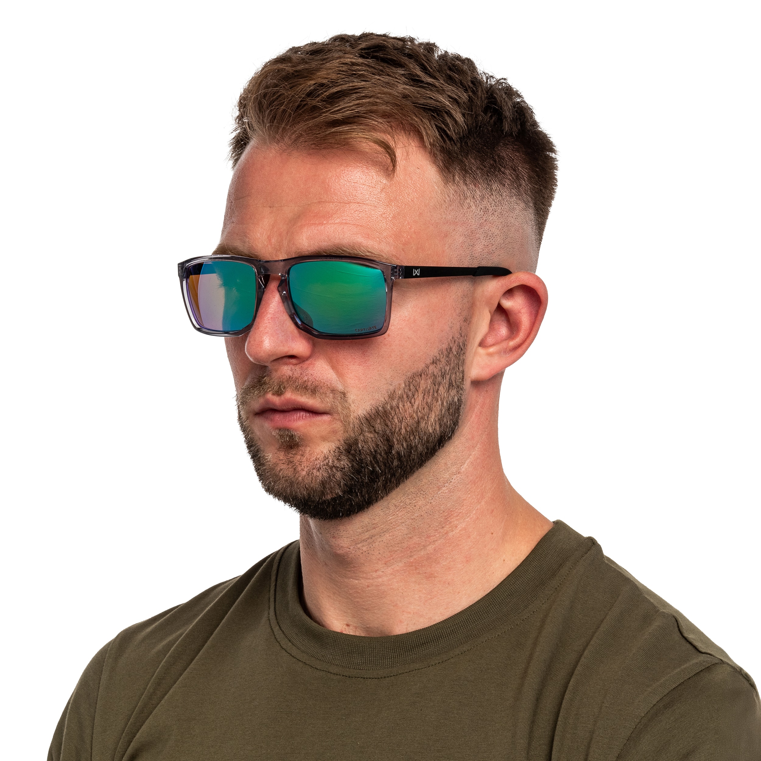 Occhiali tattici Wiley X Axe - Captivate Polarized Green Mirror/Gloss Crystal Grey