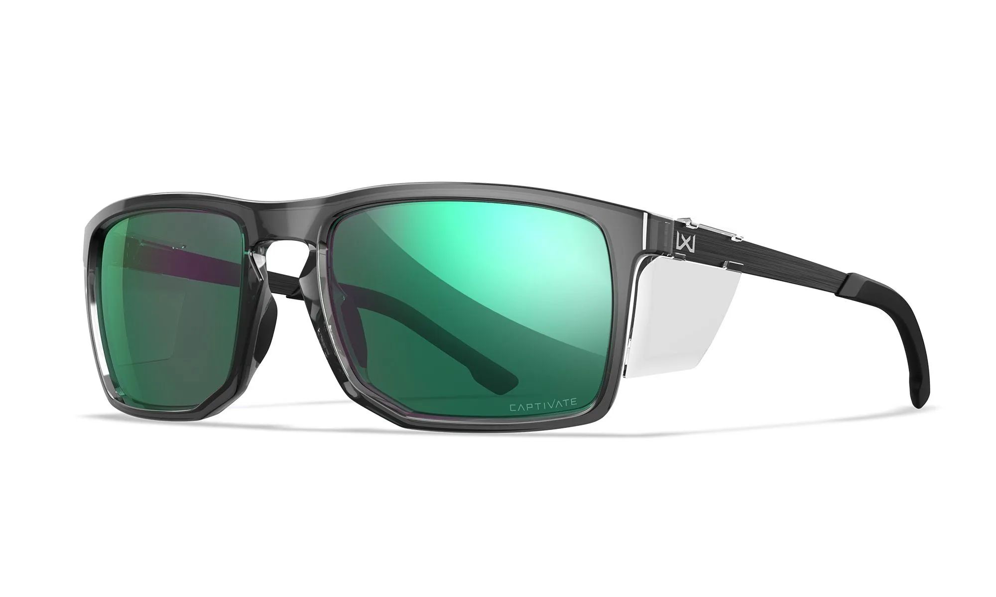 Occhiali tattici Wiley X Axe - Captivate Polarized Green Mirror/Gloss Crystal Grey