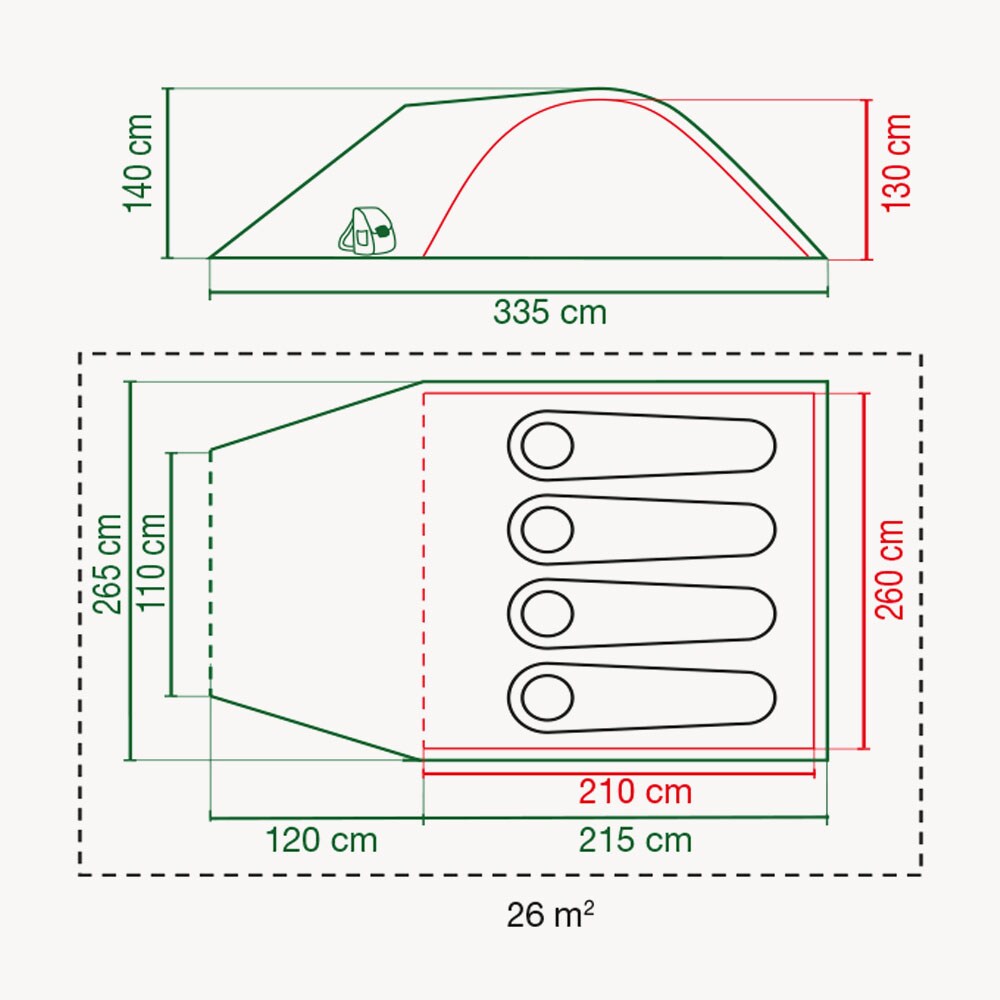 Tenda Coleman Darwin 4 Plus BlackOut per 4 persone