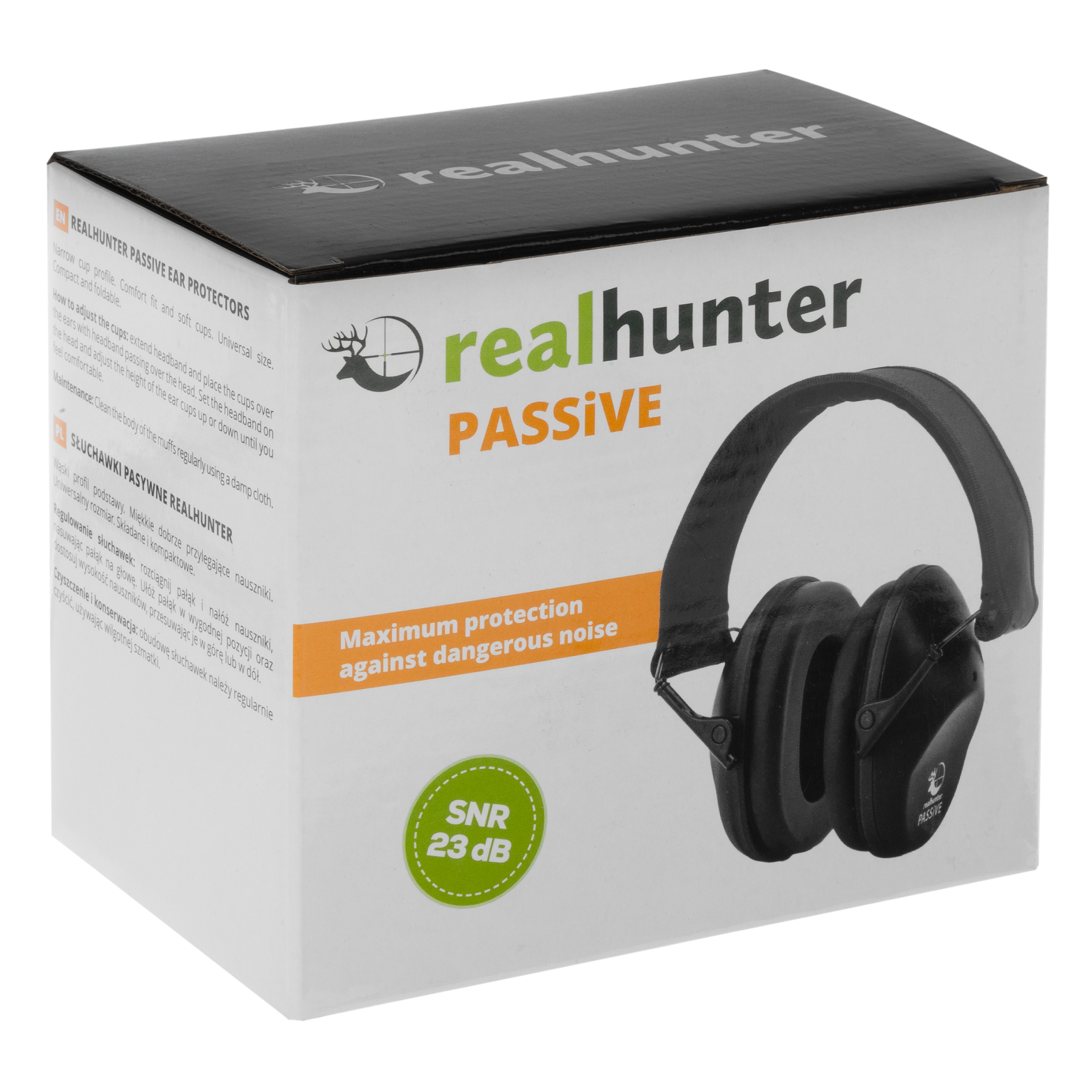Cuffie antirumore passive RealHunter Passive - Nero