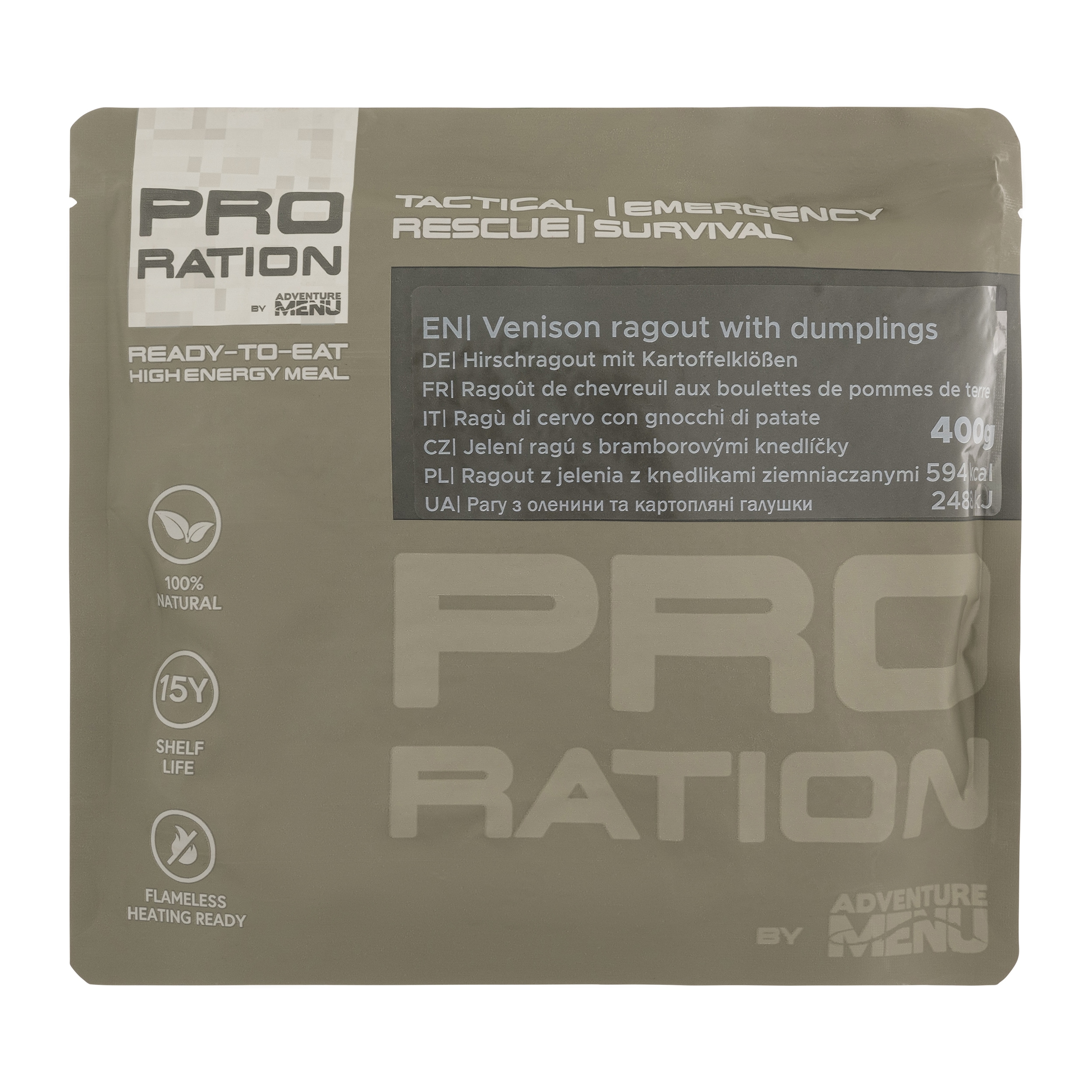Piatto pronto Pro Ration spezzatino di cervo con canederli di patate 400 g
