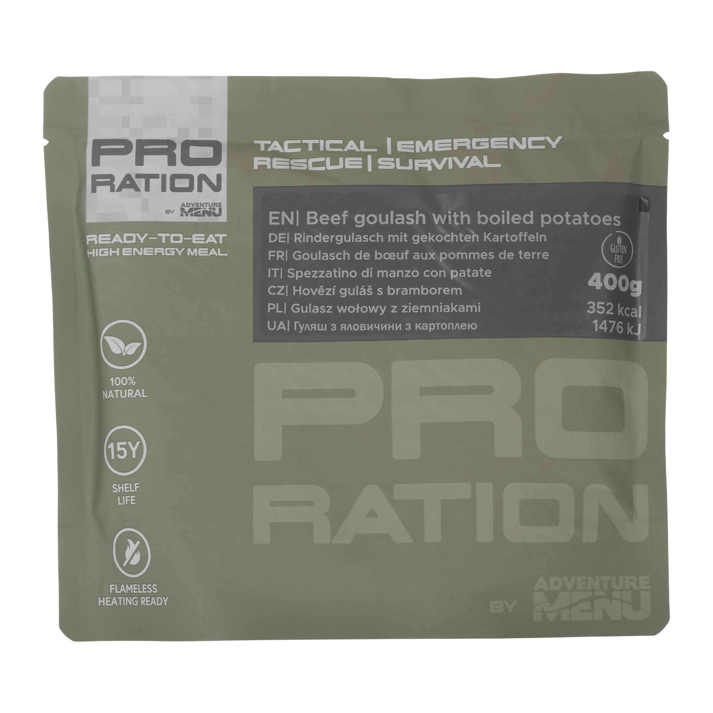 Piatto pronto Pro Ration Gulasch di manzo con patate 400 g
