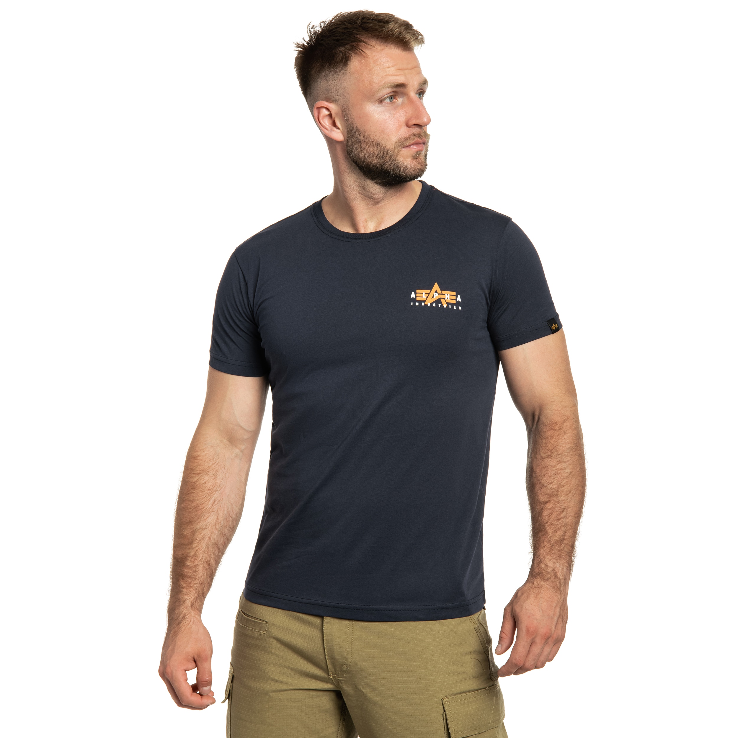 T-shirt Alpha Industries Puff Print Logo Back Print - Rep Blue
