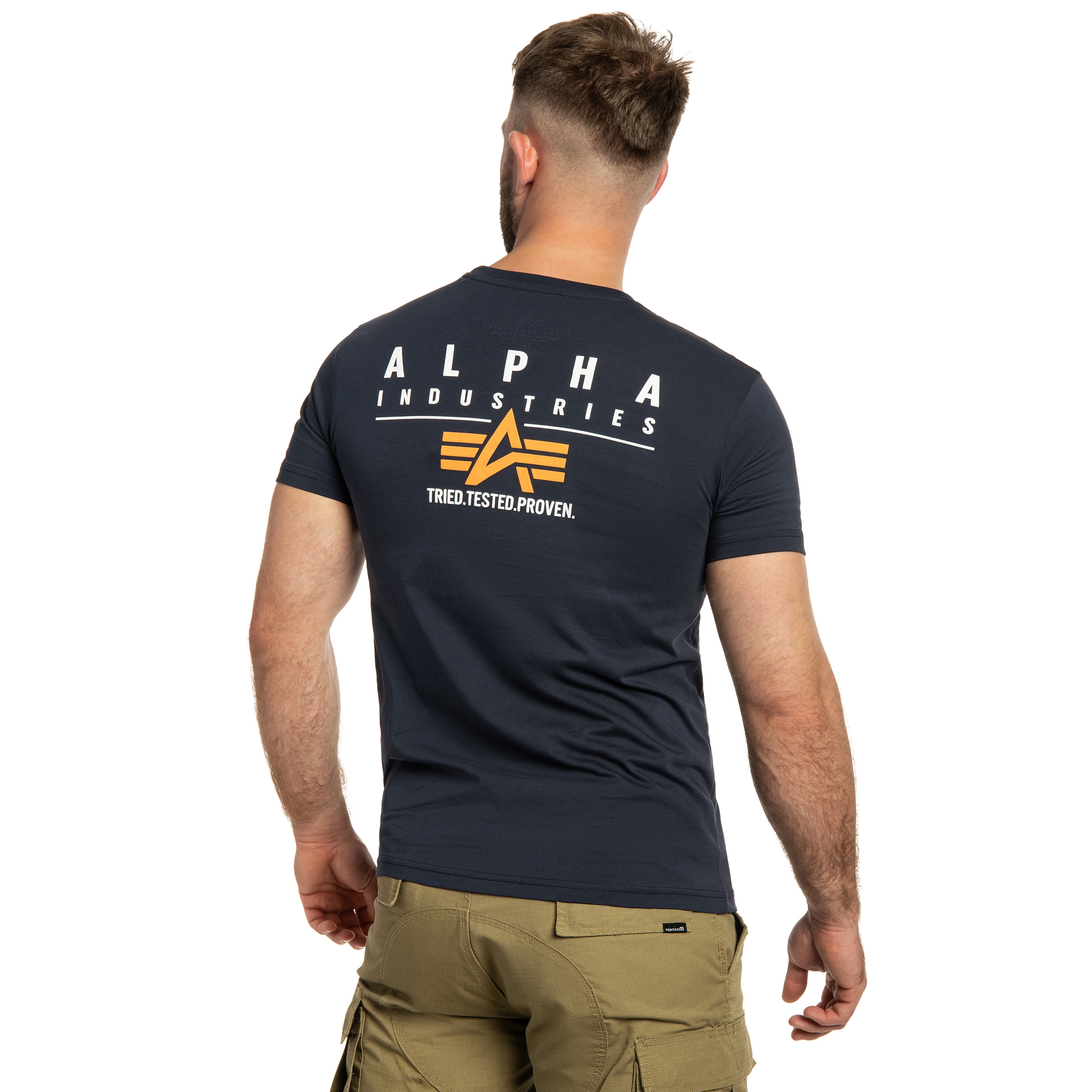 T-shirt Alpha Industries Puff Print Logo Back Print - Rep Blue