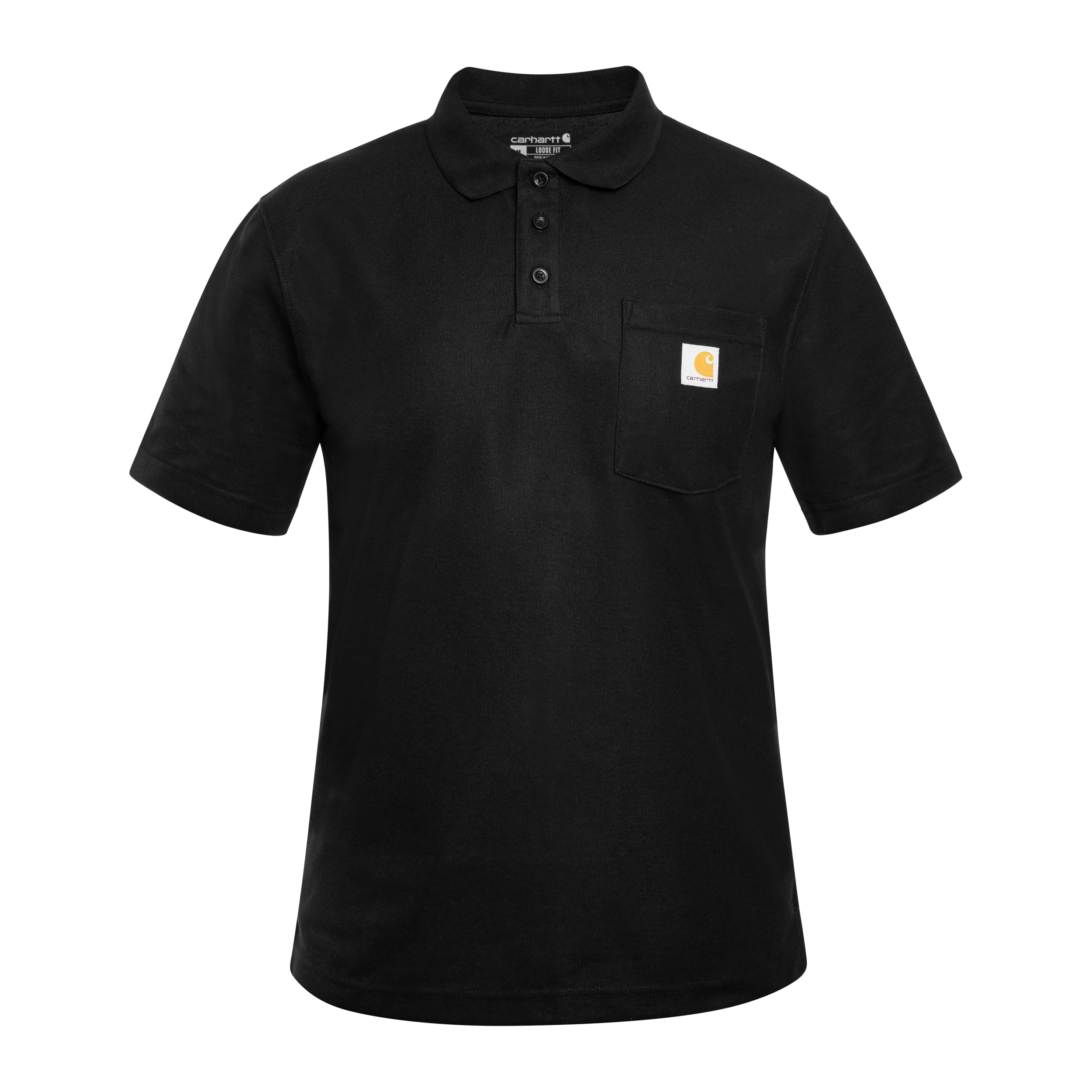 Polo Carhartt Midweight Manica Corta - Black