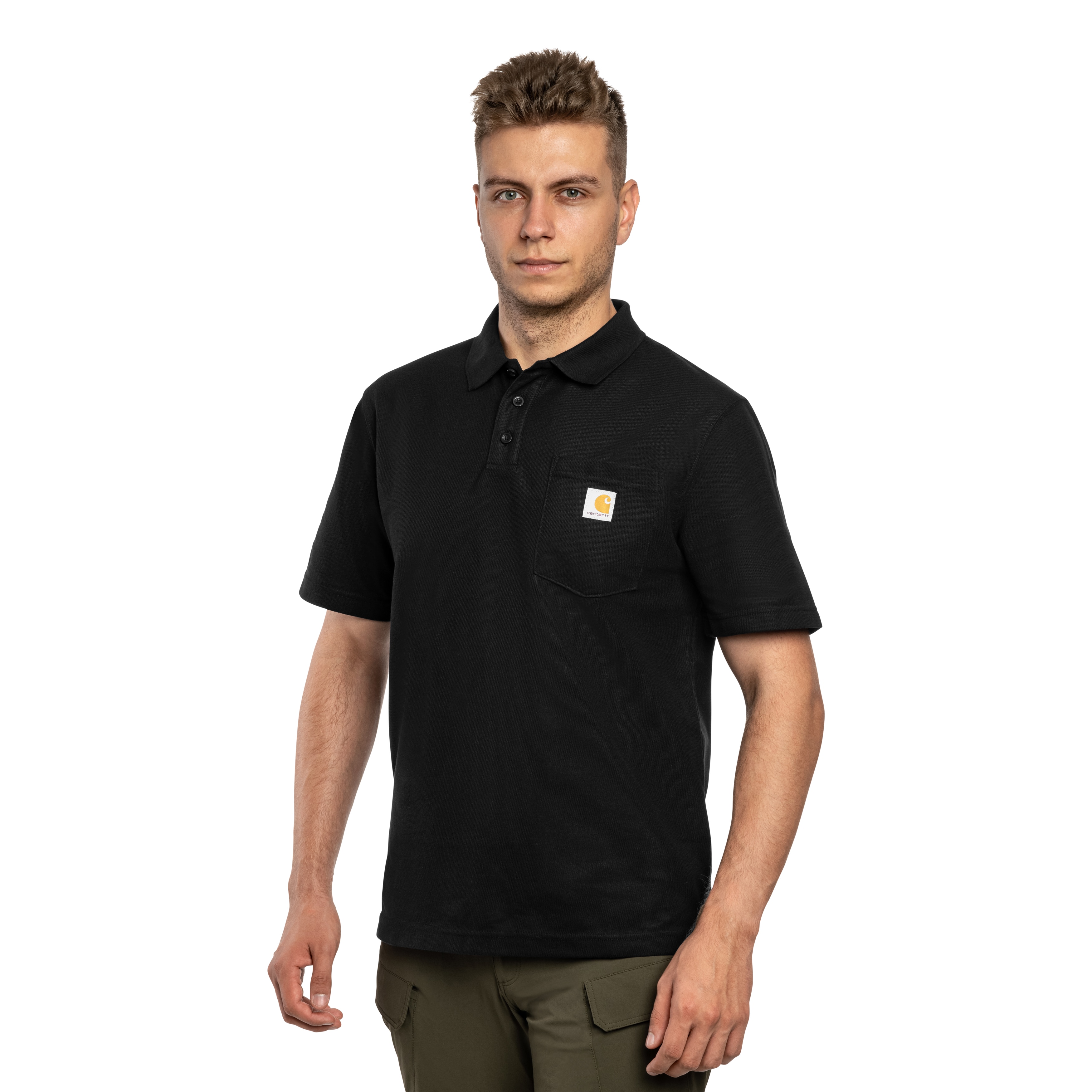 Polo Carhartt Midweight Manica Corta - Black
