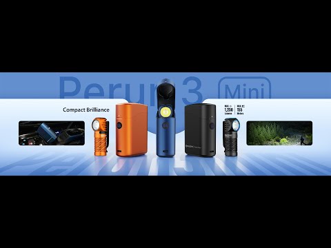 Lampada frontale e angolare Olight Perun 3 Mini Premium Cool White Black con fascia - 1250 lumen