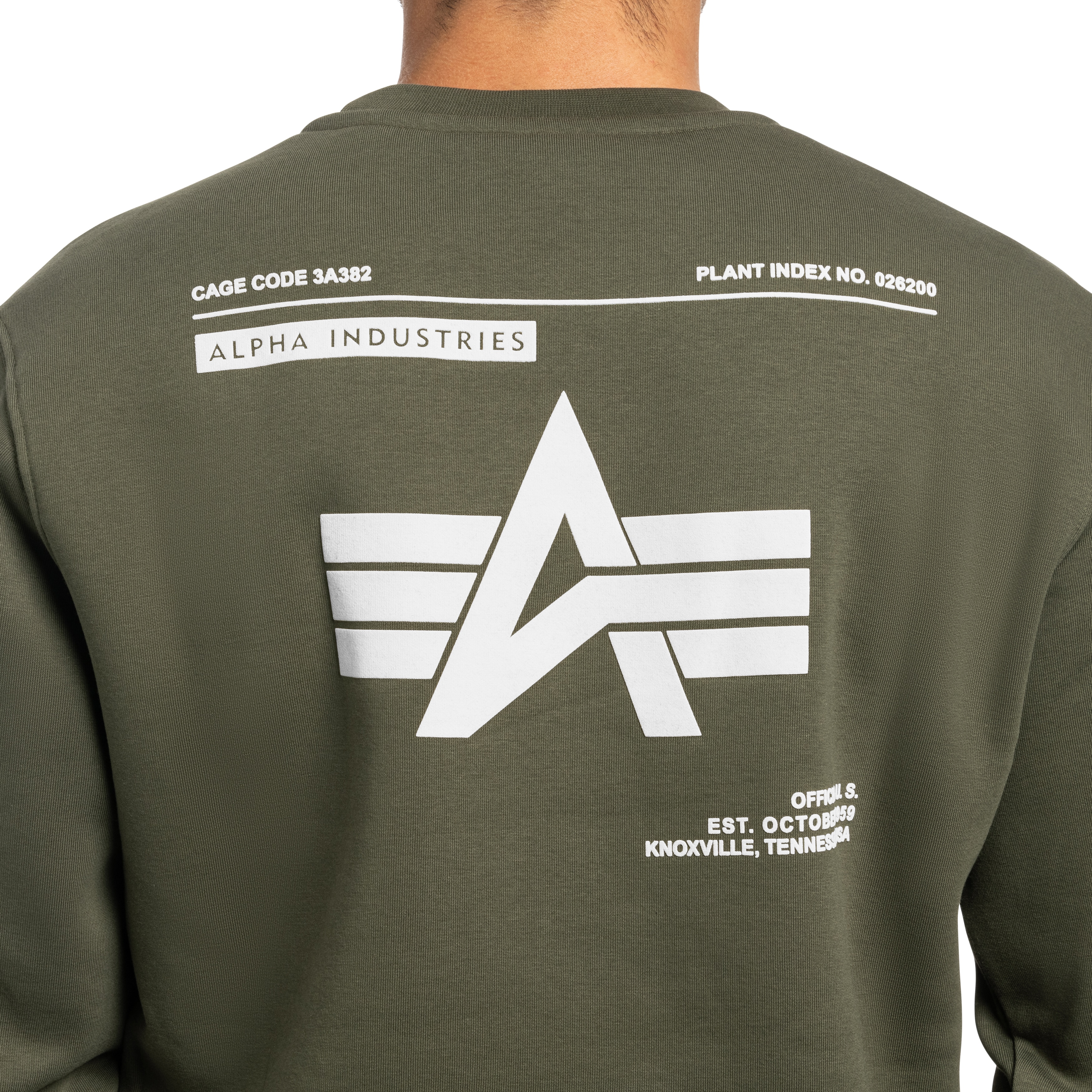 Felpa Alpha Industries Label Backprint - Dark Olive