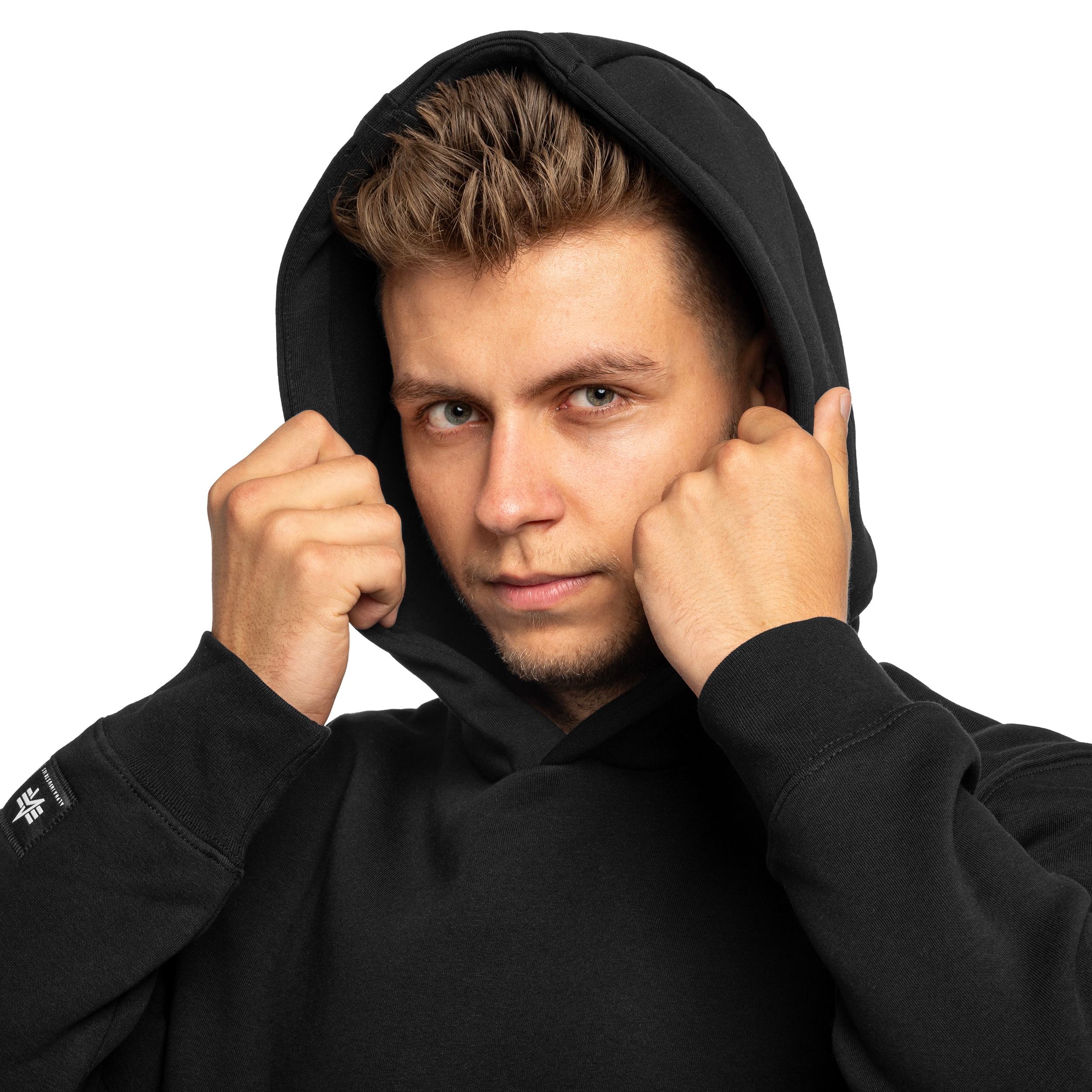 Felpa con cappuccio Alpha Industries Label Backprint - Black