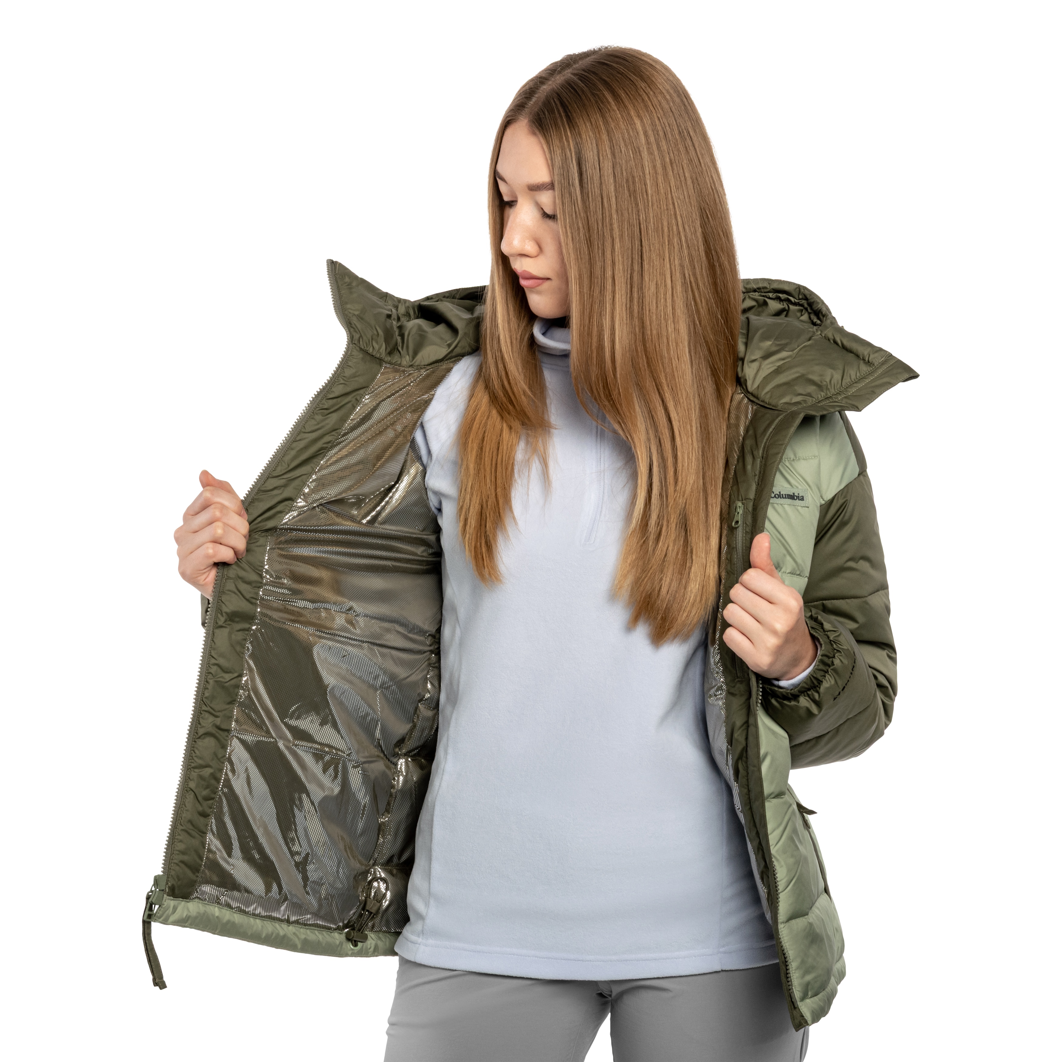 Giacca Columbia Pike Lake III Hooded da donna - Safari/Stone Green