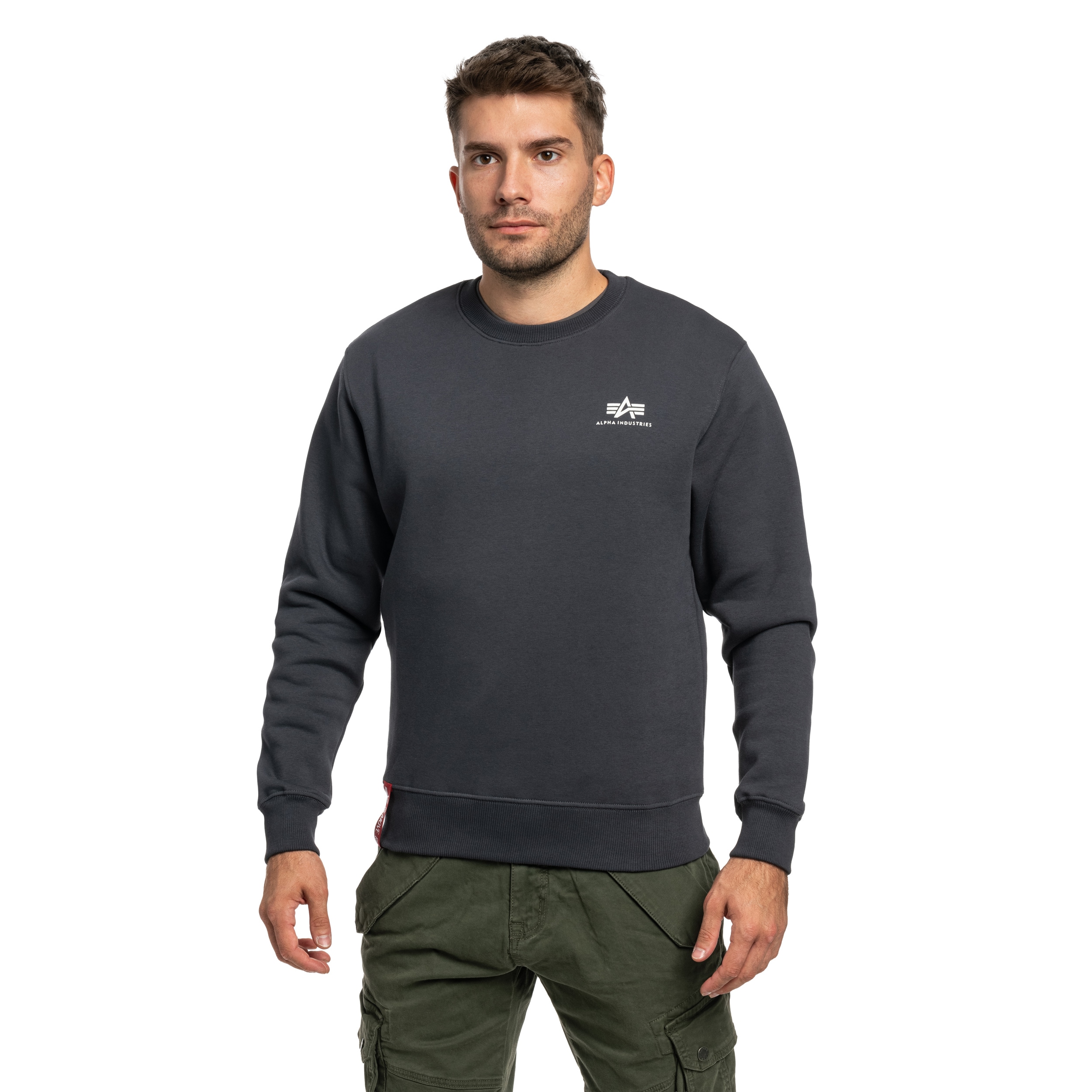 Felpa Alpha Industries Basic Sweater Small Logo - Navy
