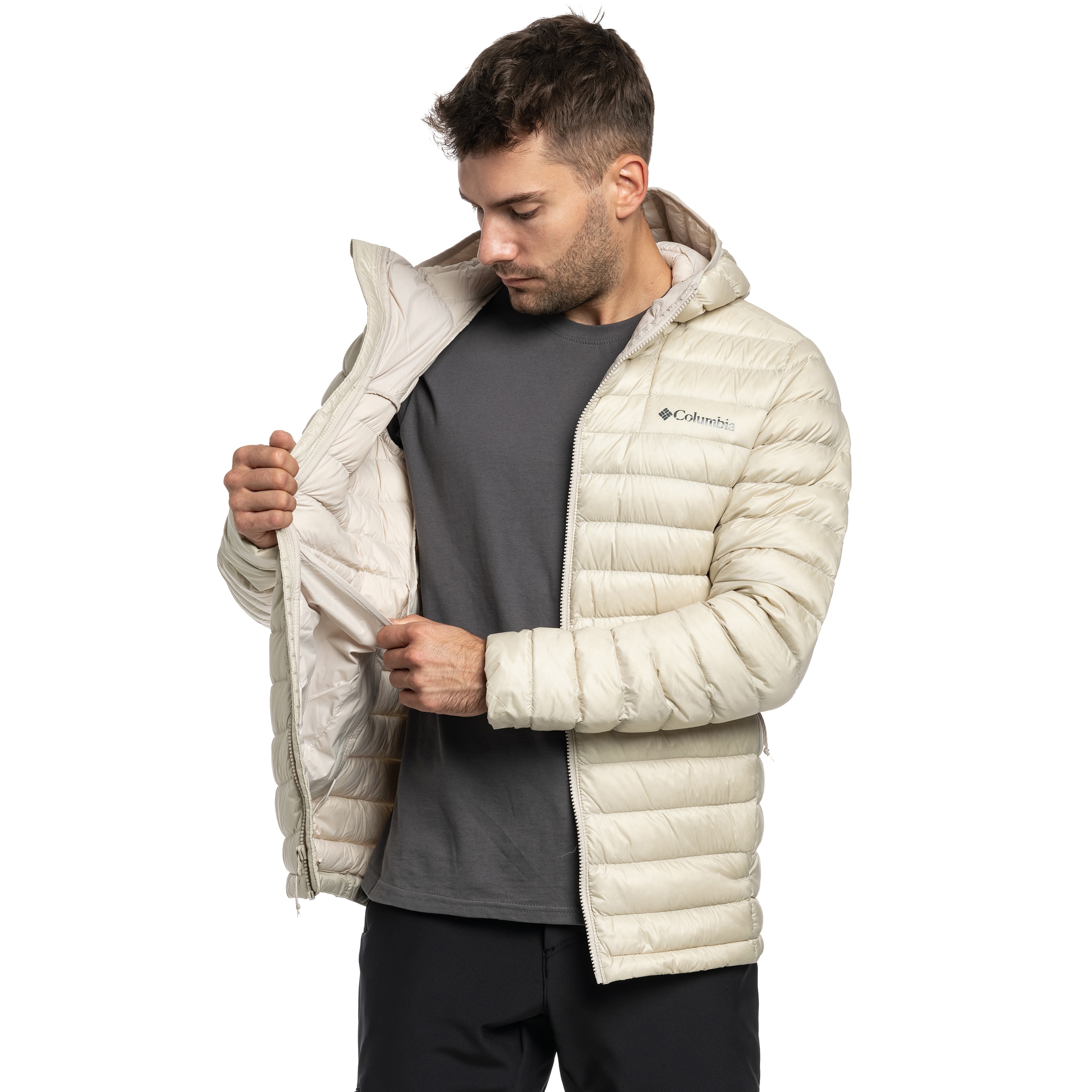Giacca Columbia Corelite Down Hooded - Dark Stone