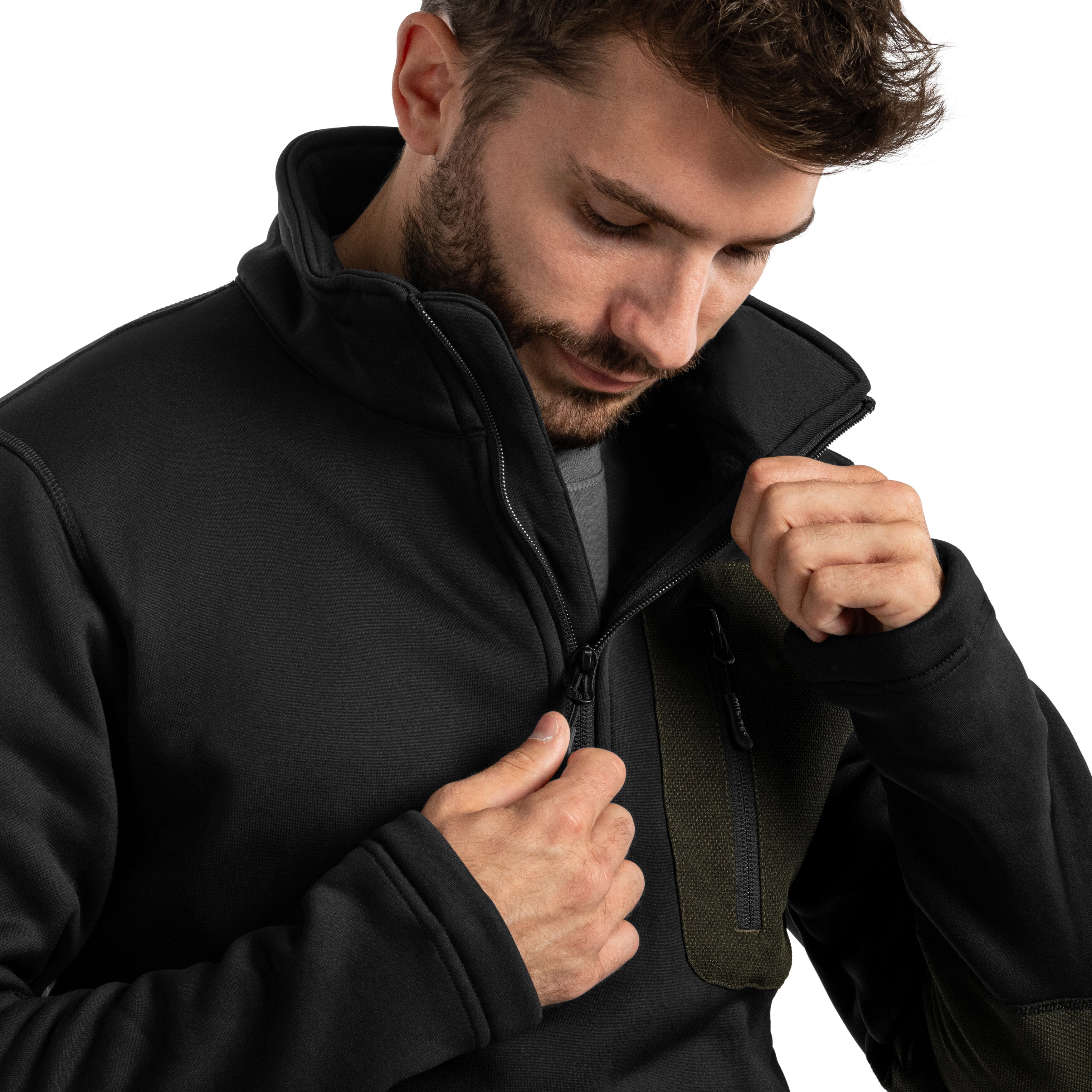 Felpa termica Mil-Tec Thermo Fleece Zip - Black
