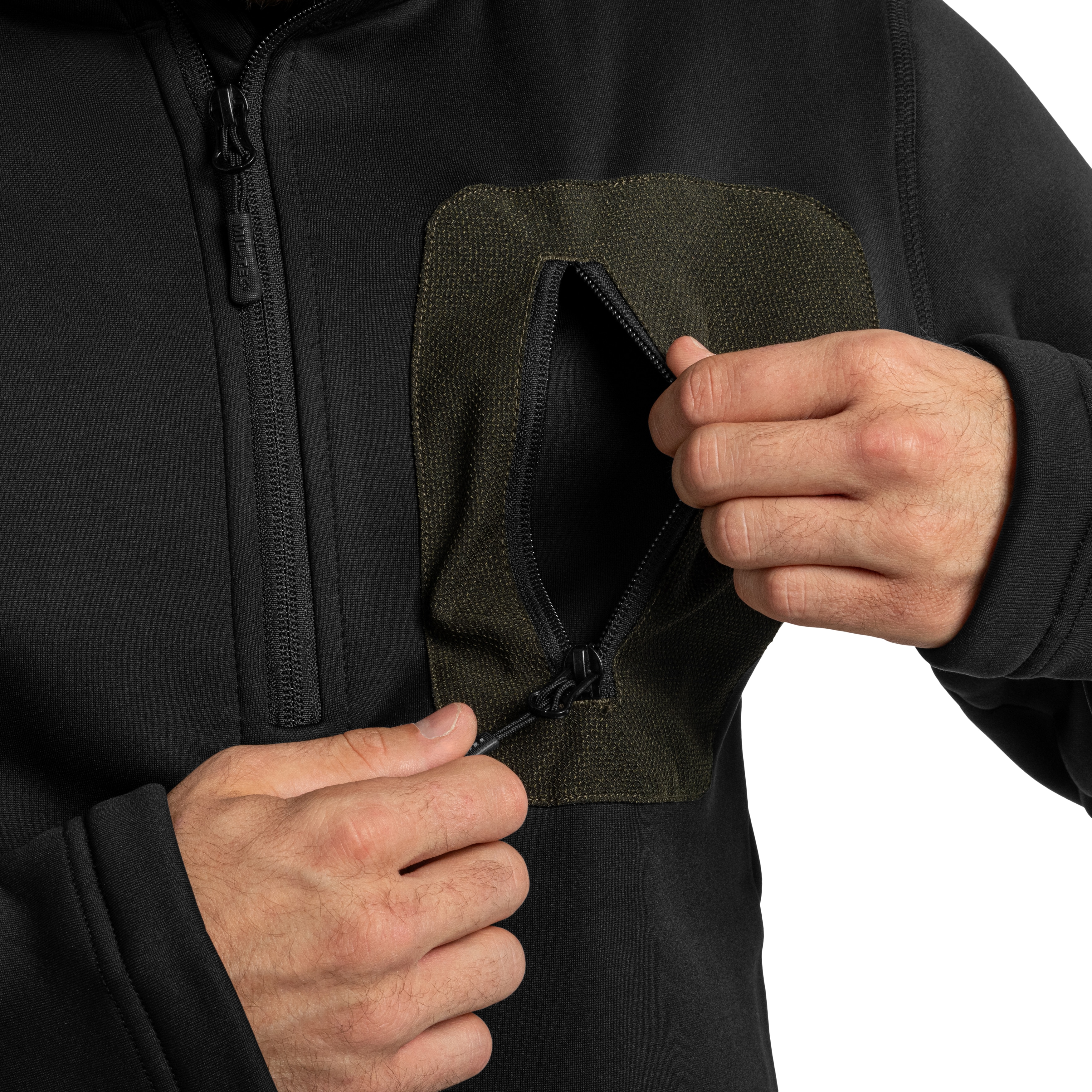 Felpa termica Mil-Tec Thermo Fleece Zip - Black