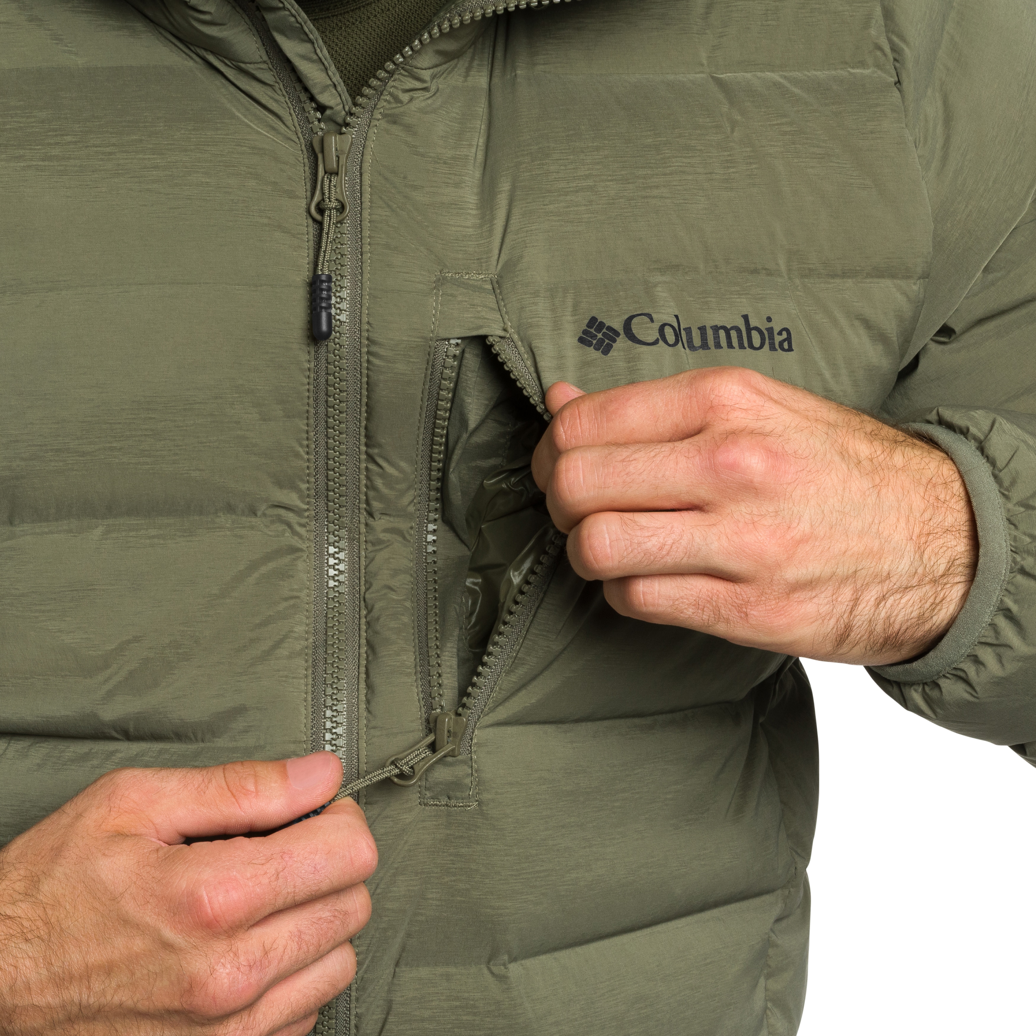 Giacca Columbia Drift Peak Stretch Down Hooded - Stone Green