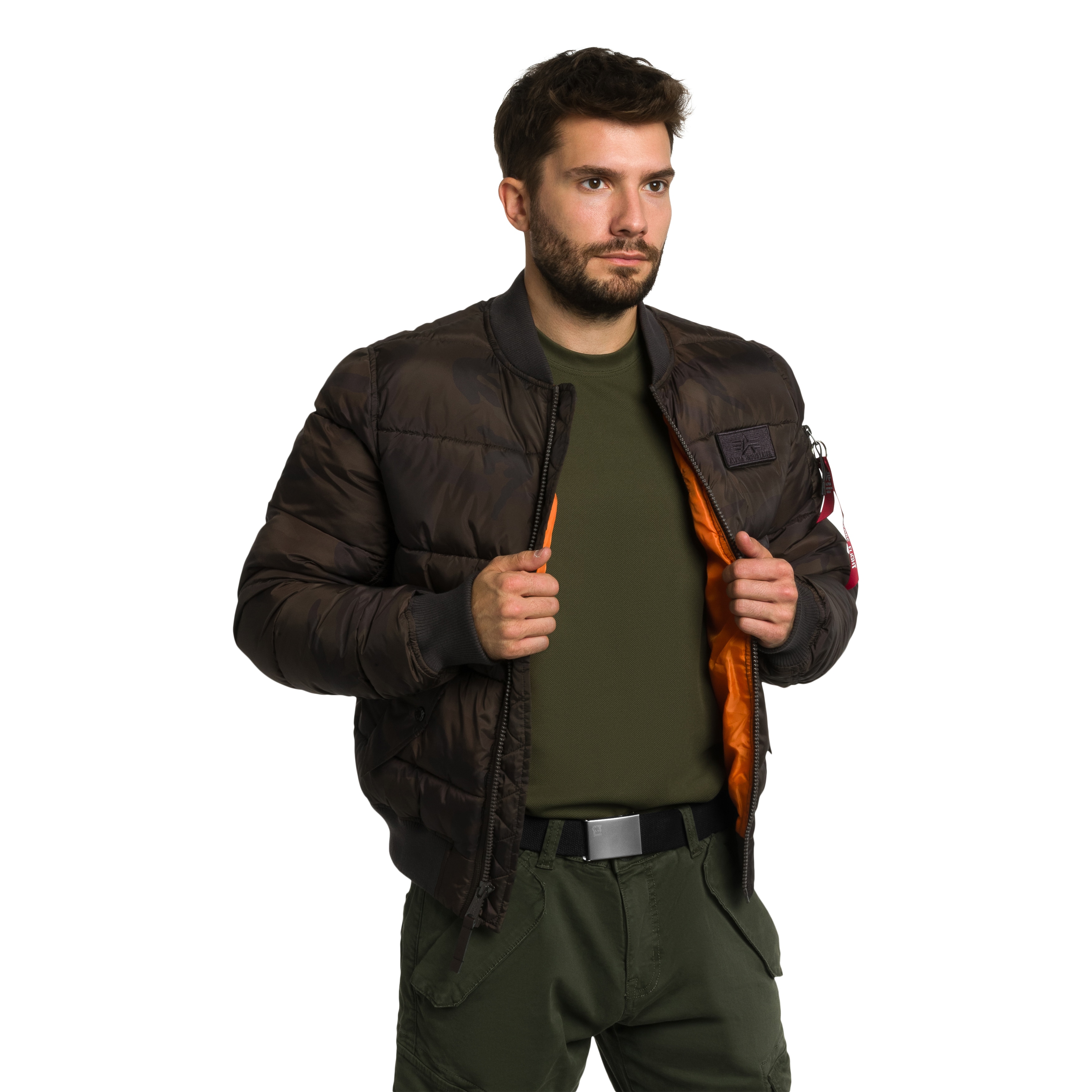 Giacca Alpha Industries MA-1 Puffer Bomber - Dark Olive Camo