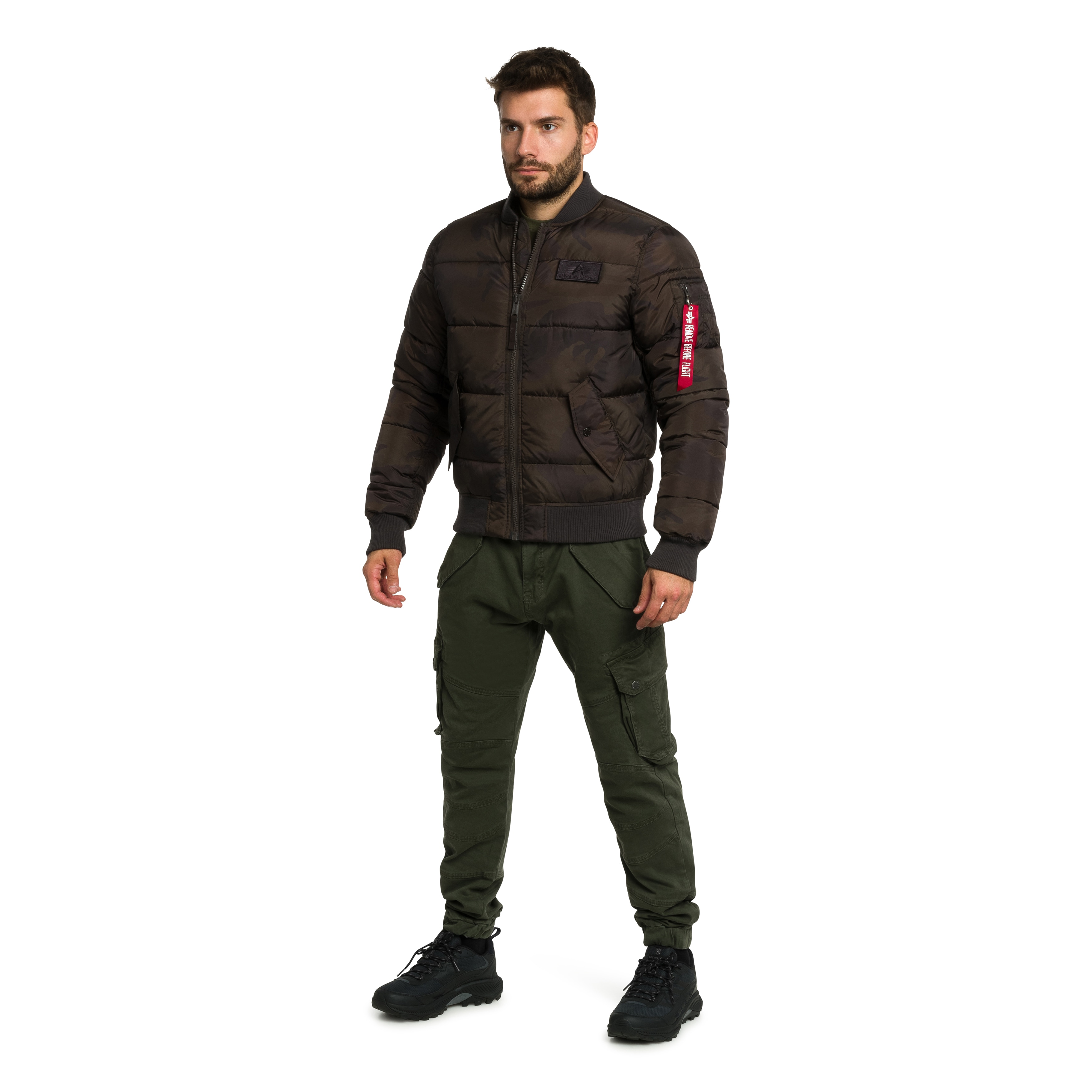 Giacca Alpha Industries MA-1 Puffer Bomber - Dark Olive Camo
