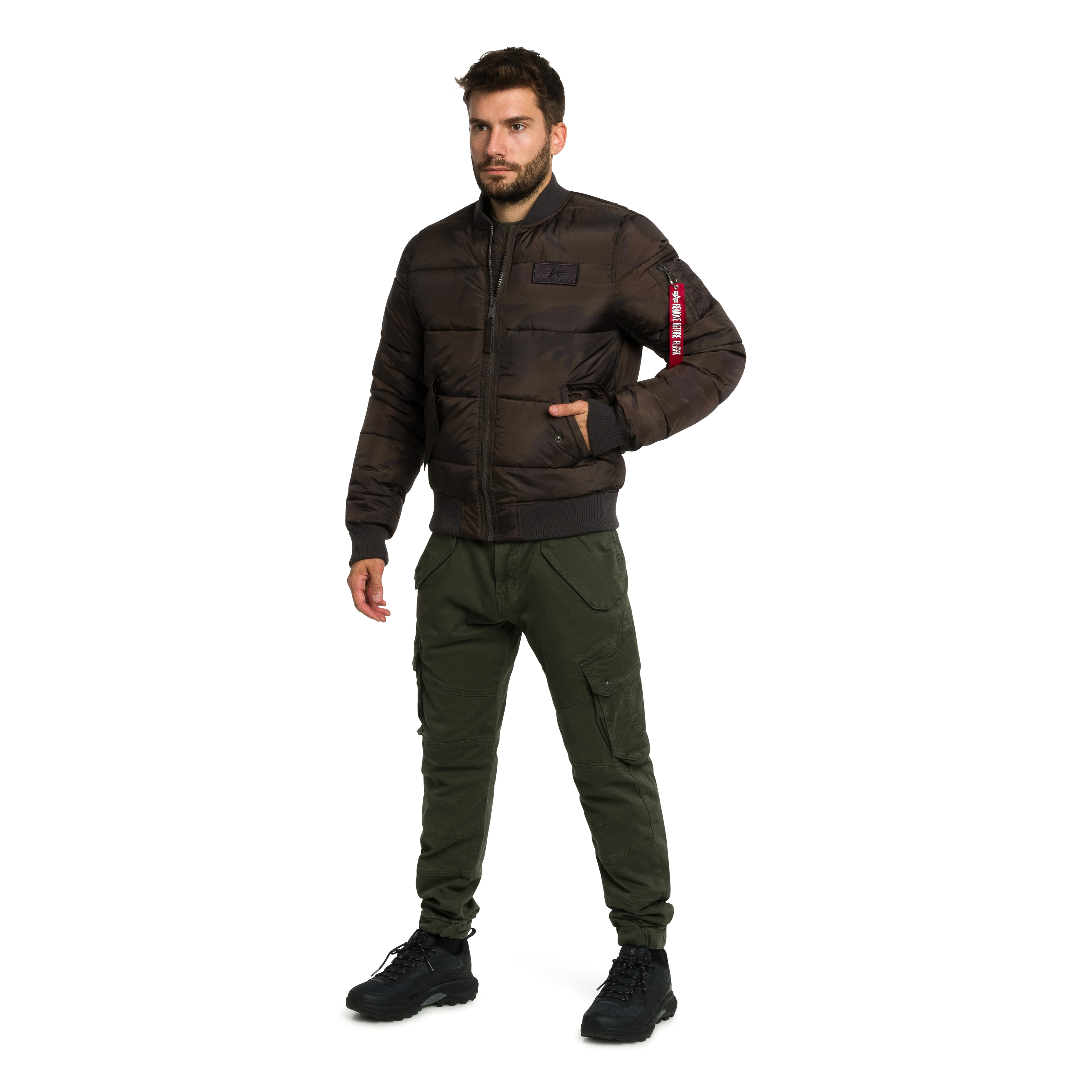 Giacca Alpha Industries MA-1 Puffer Bomber - Dark Olive Camo