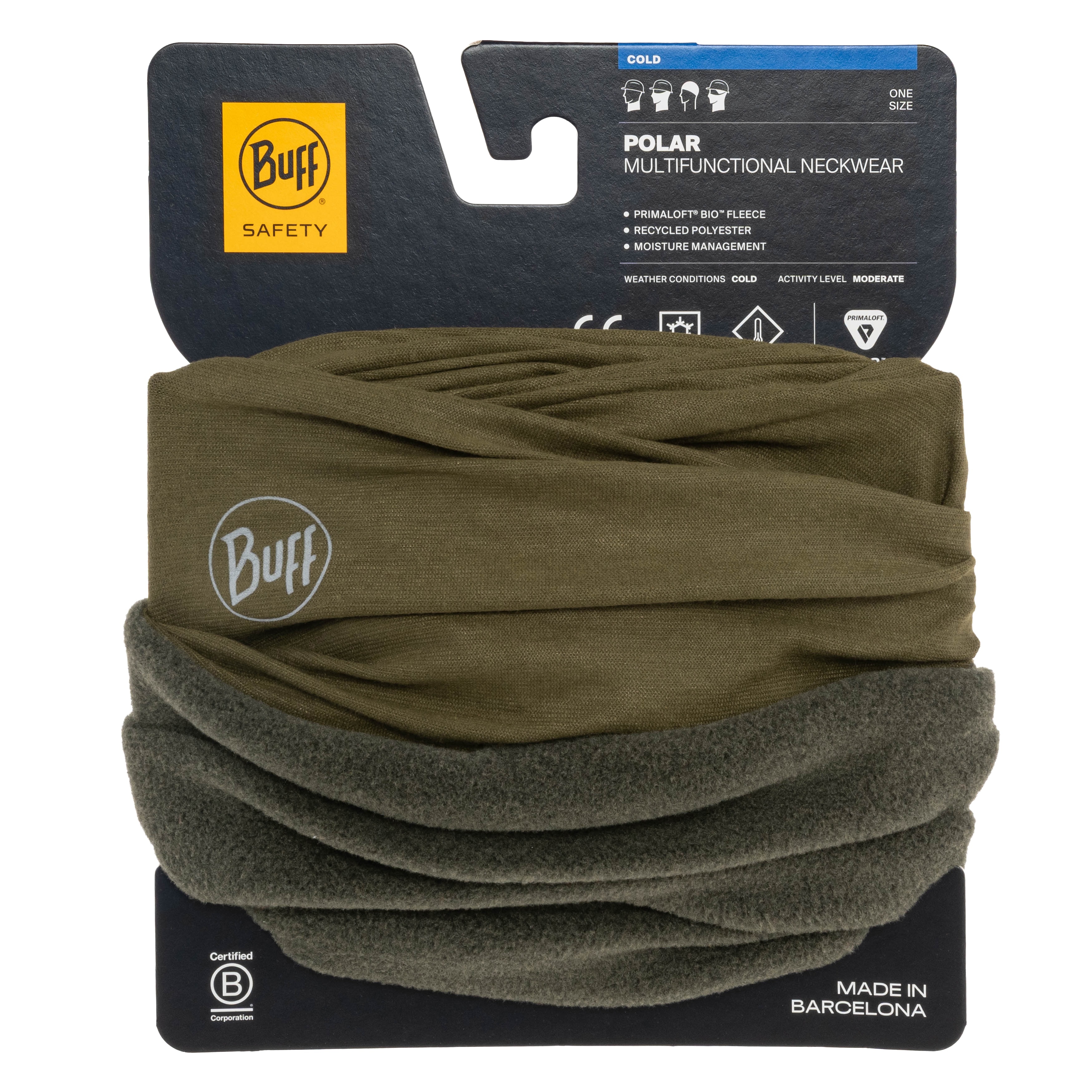 Bandana tubolare protettiva Buff Safety Polar Neckwear - Military