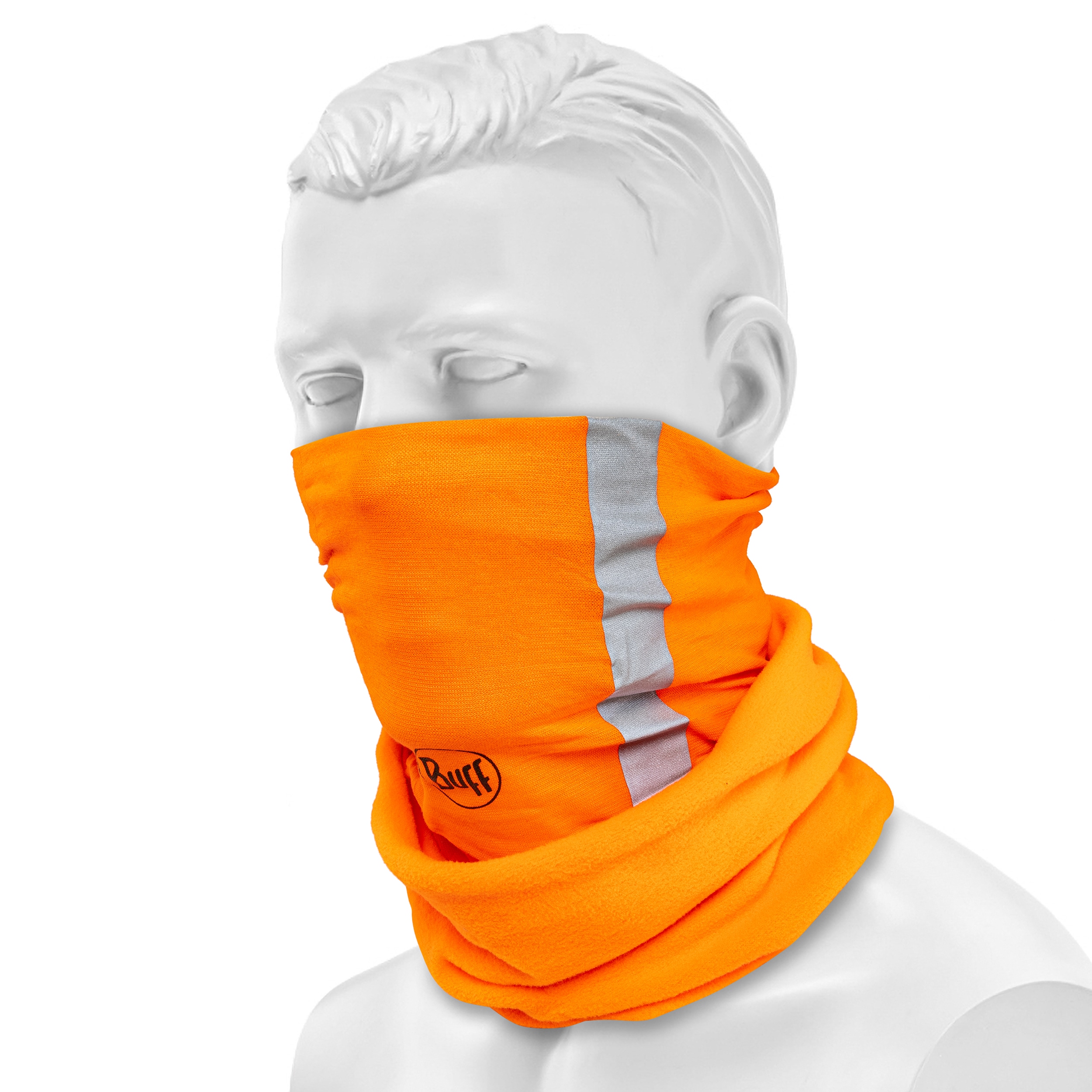 Bandana tubolare protettiva Buff Safety Polar Neckwear - Reflective Orange Fluor
