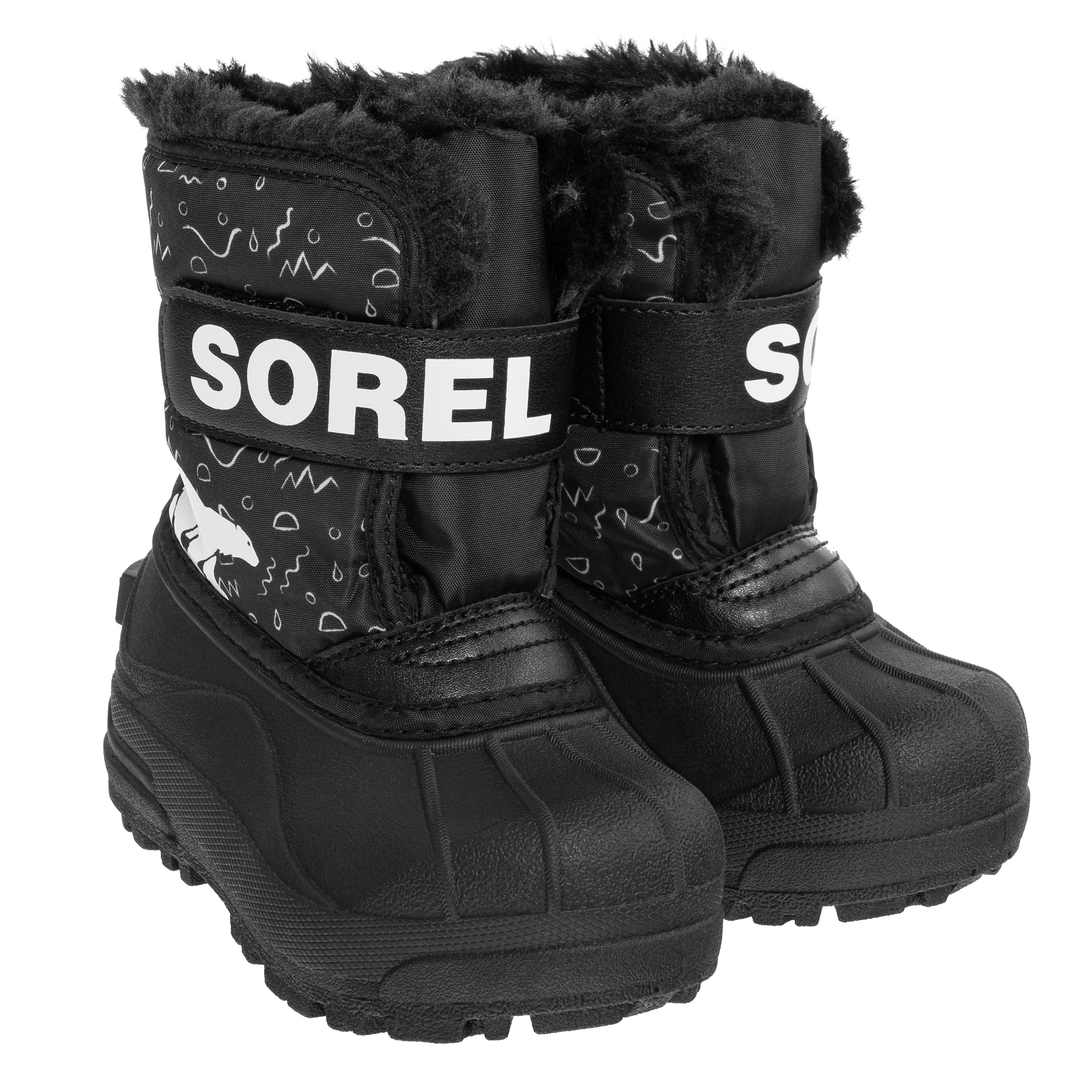 Scarponi da neve bambini Sorel Snow Commander Boot - Black/Bright Red