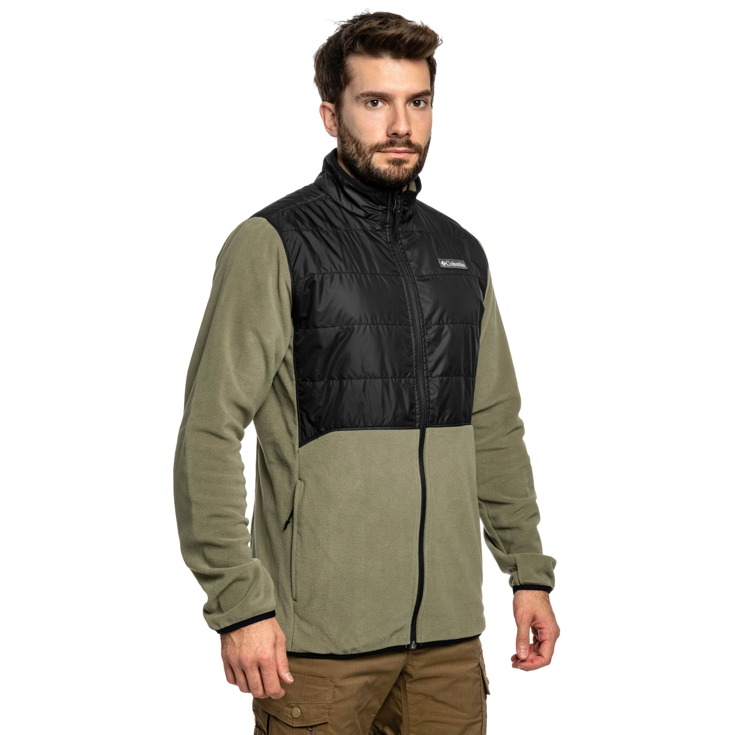 Pile Columbia Basin Butte II Hybrid Fleece Jacket - Stone Green/Black