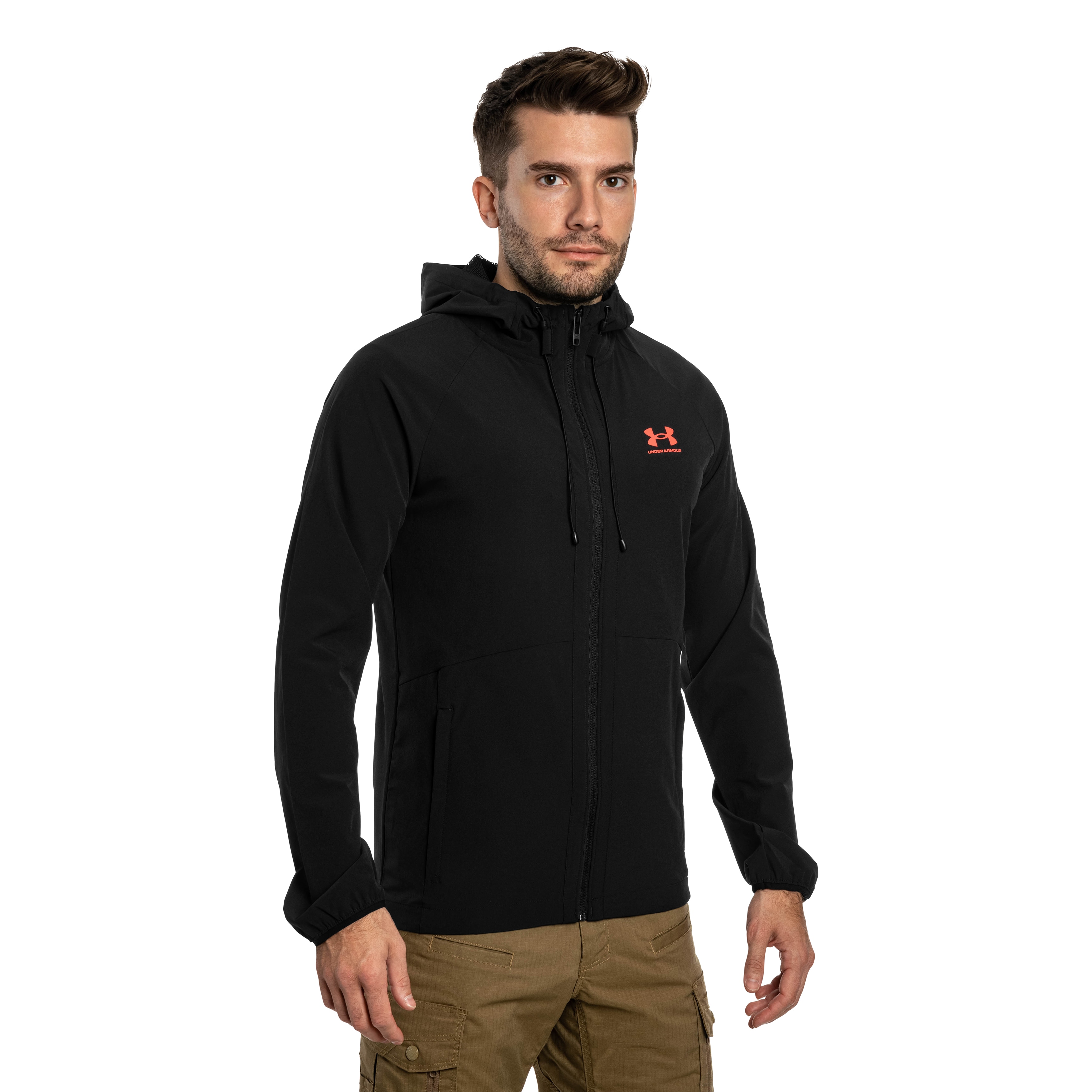 Giacca Under Armour UA Stretch Woven - Black/Racer Red