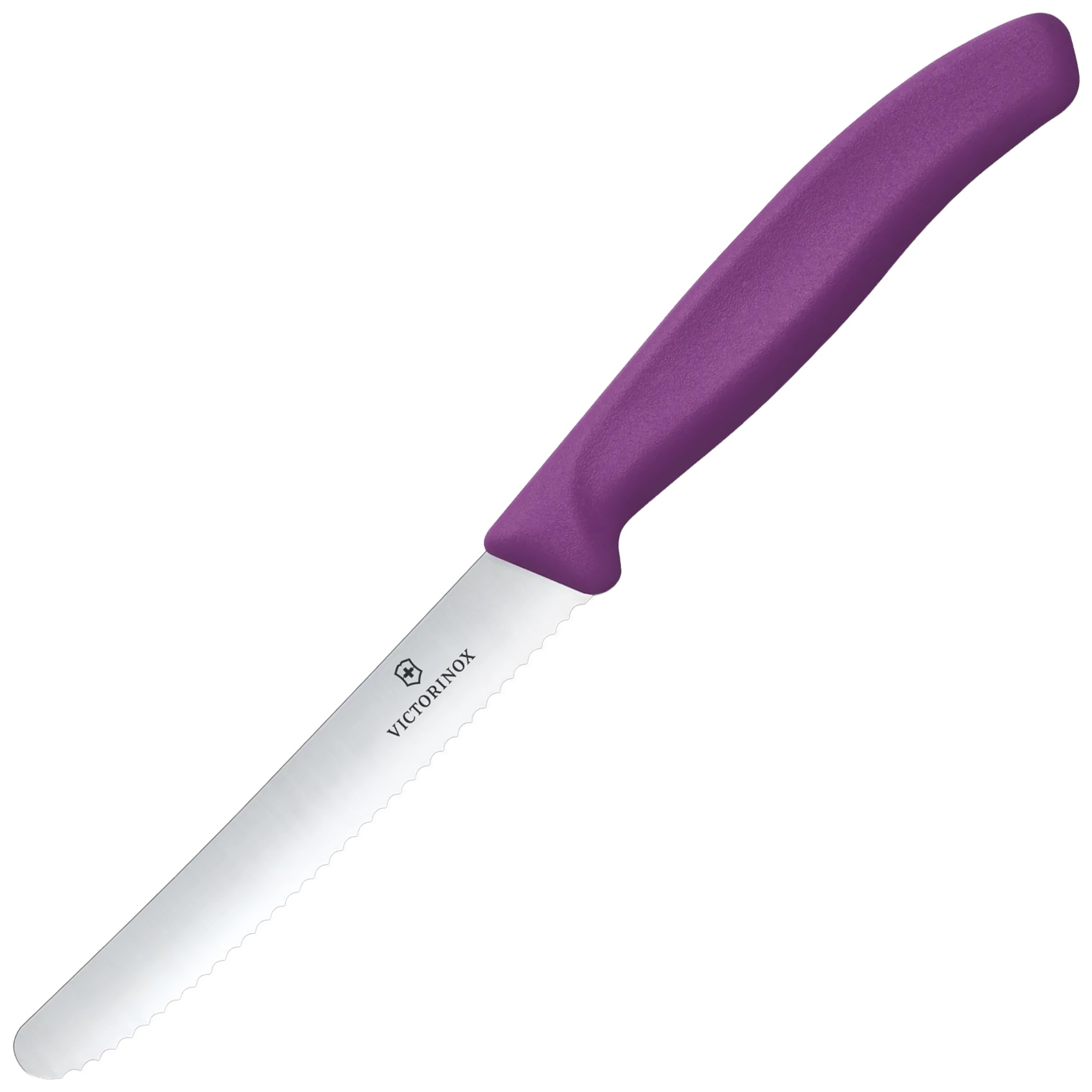 Coltello da cucina Victorinox Swiss Classic - seghettato con punta arrotondata Purple