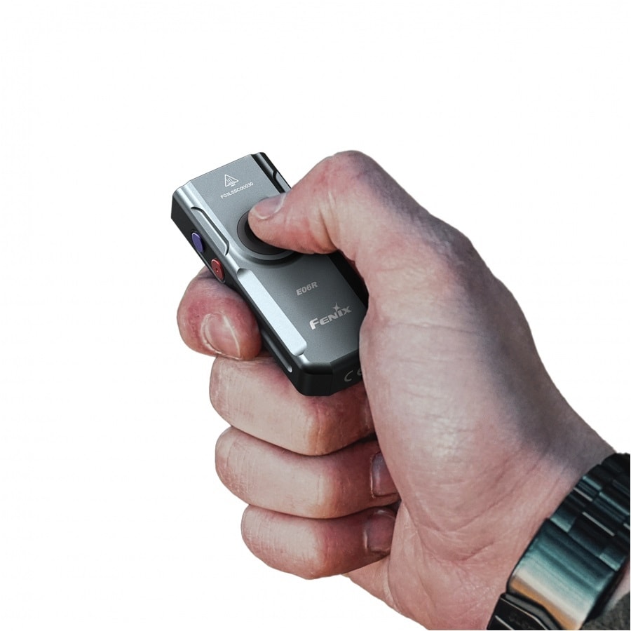 Torcia con puntatore laser Fenix E06R UV Grey 700 lumen