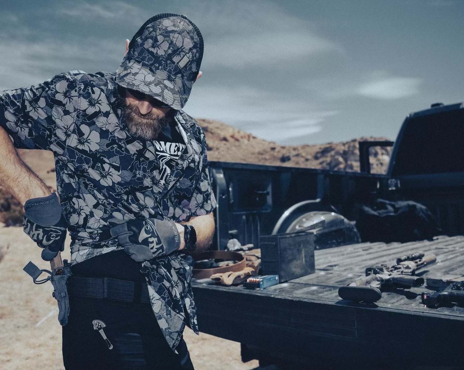 Cappellino con visiera Helikon-Tex Hawaiian Trucker - Dark Ops