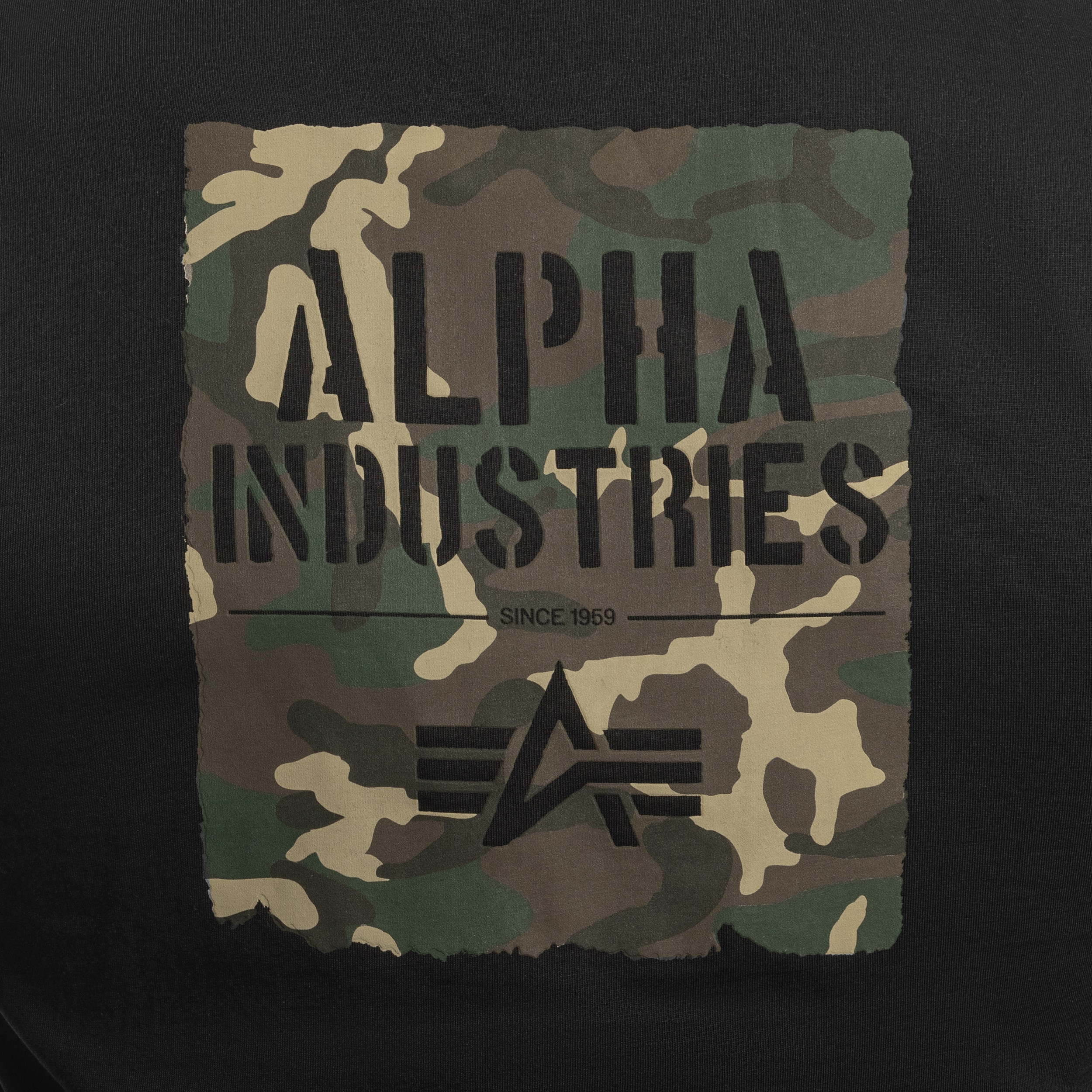 T-shirt Alpha Industries Camo Print - Black