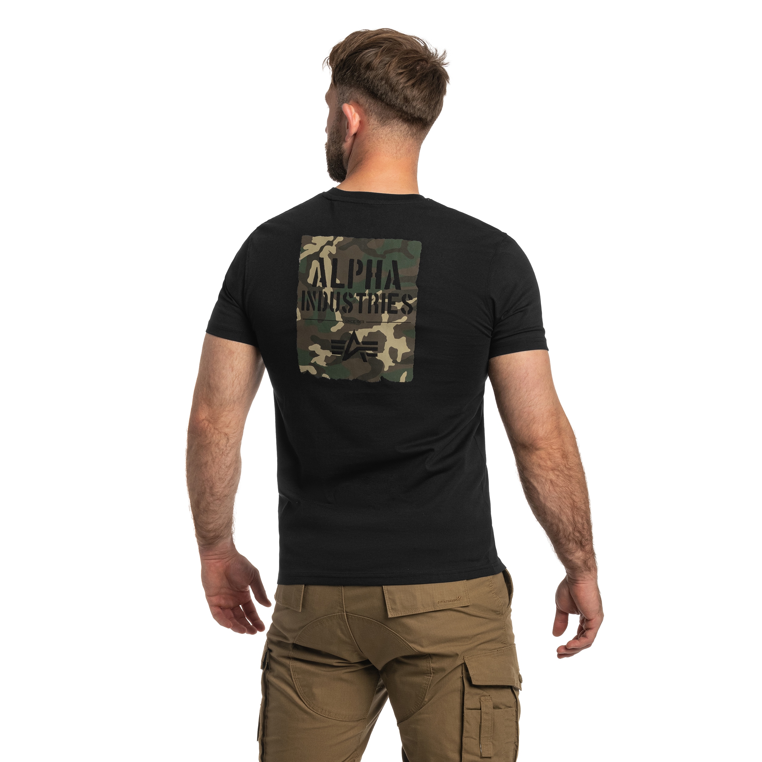 T-shirt Alpha Industries Camo Print - Black