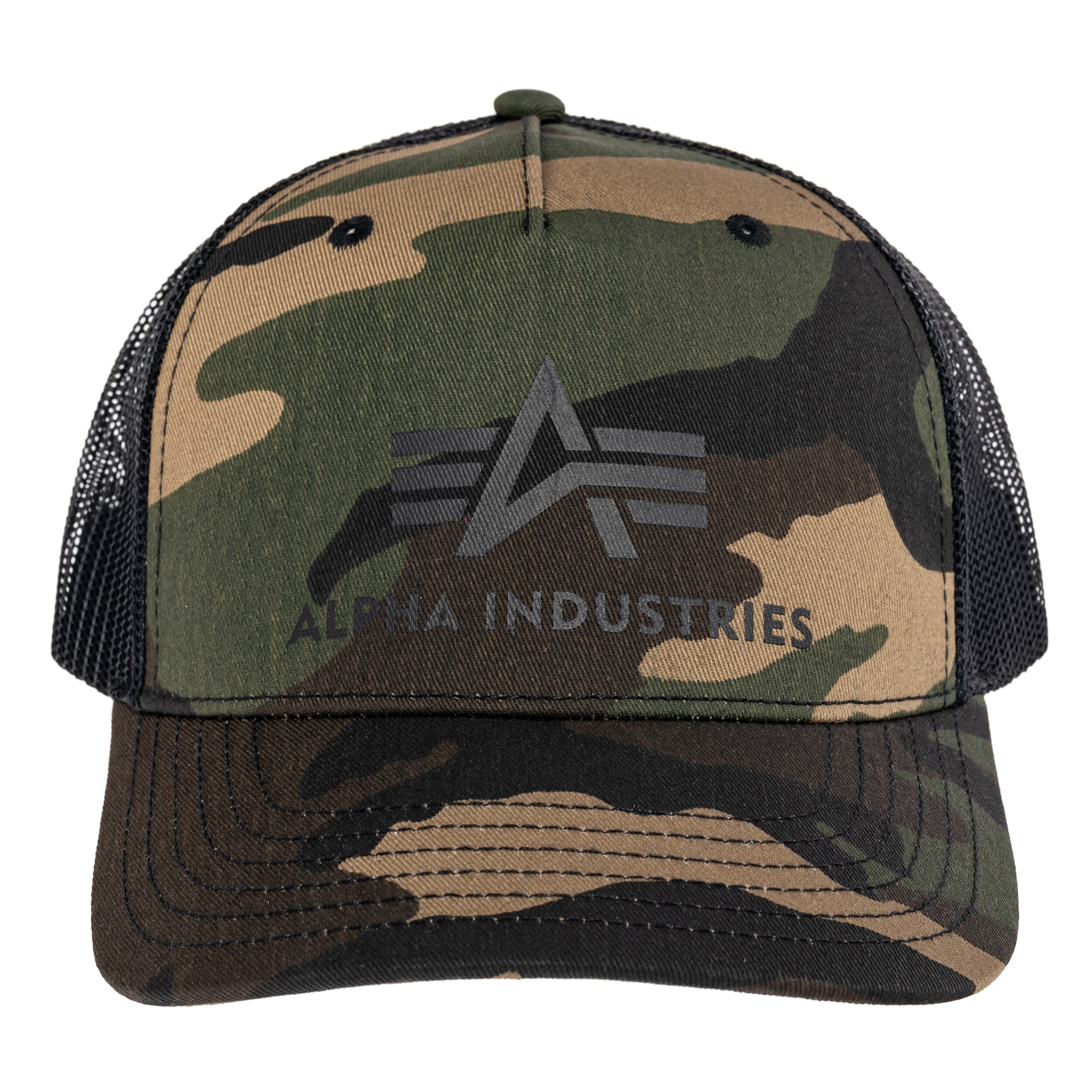 Cappellino con visiera Alpha Industries Basic Trucker Cap - Woodland Camo 65