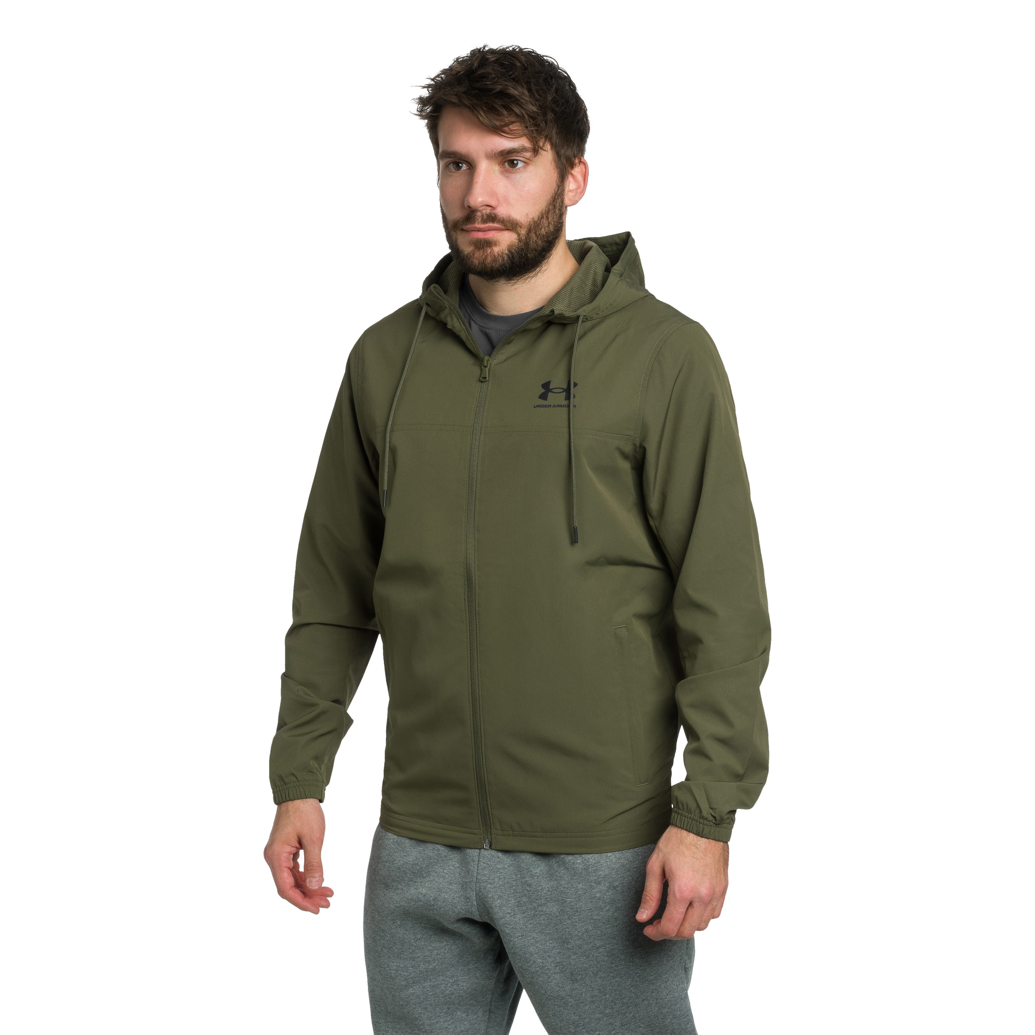 Giacca Under Armour UA Rival Woven - OD Green/Black